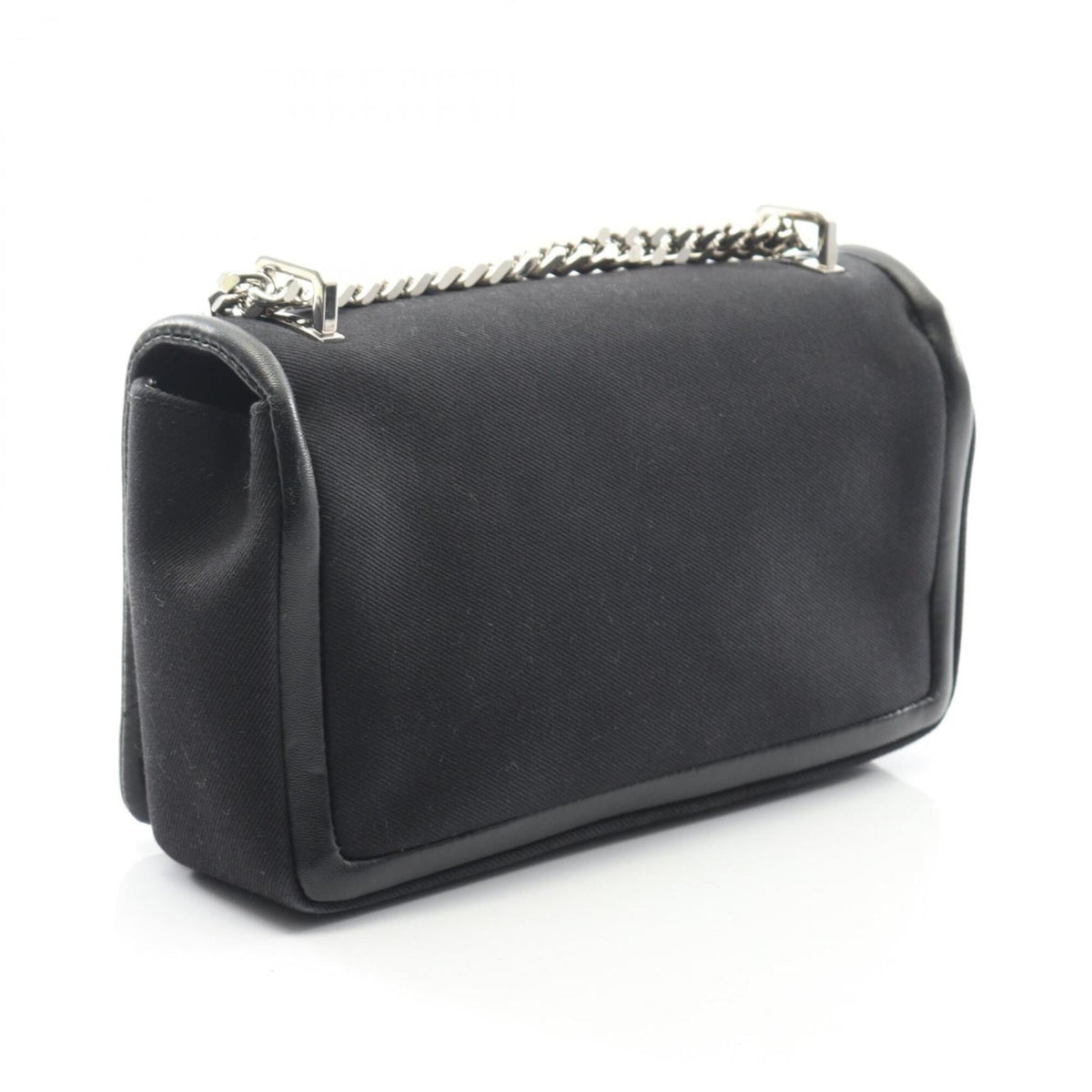 Burberry Black Canvas Leather Handbag Shoulder Bag (Pre-Owned)