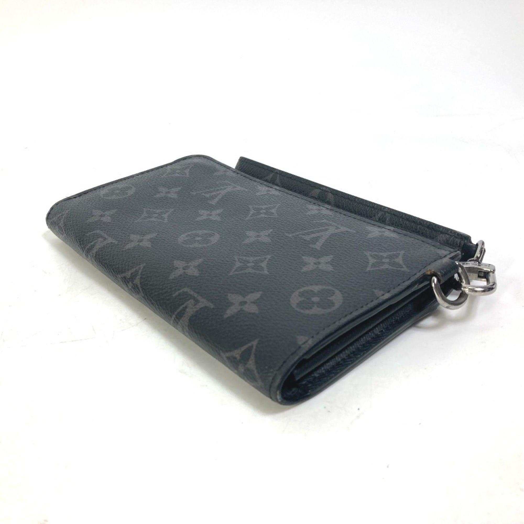 Louis Vuitton Monogram Eclipse Black Blue Monogram Eclipse Long Wallet (Bi-Fold) (Pre-Owned)