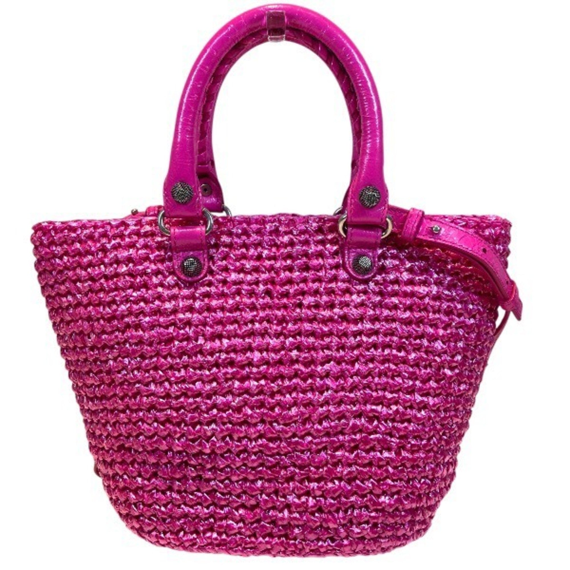 Balenciaga Pink Nylon Handbag Shoulder Bag (Pre-Owned)