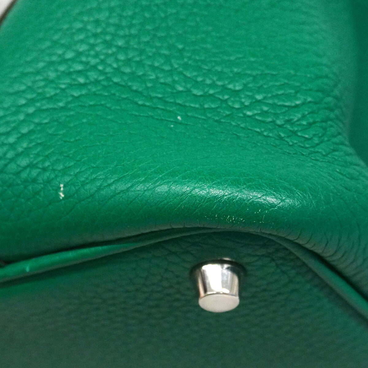 Hermes Green Taurillon Clemence Leather Handbag (Pre-Owned)
