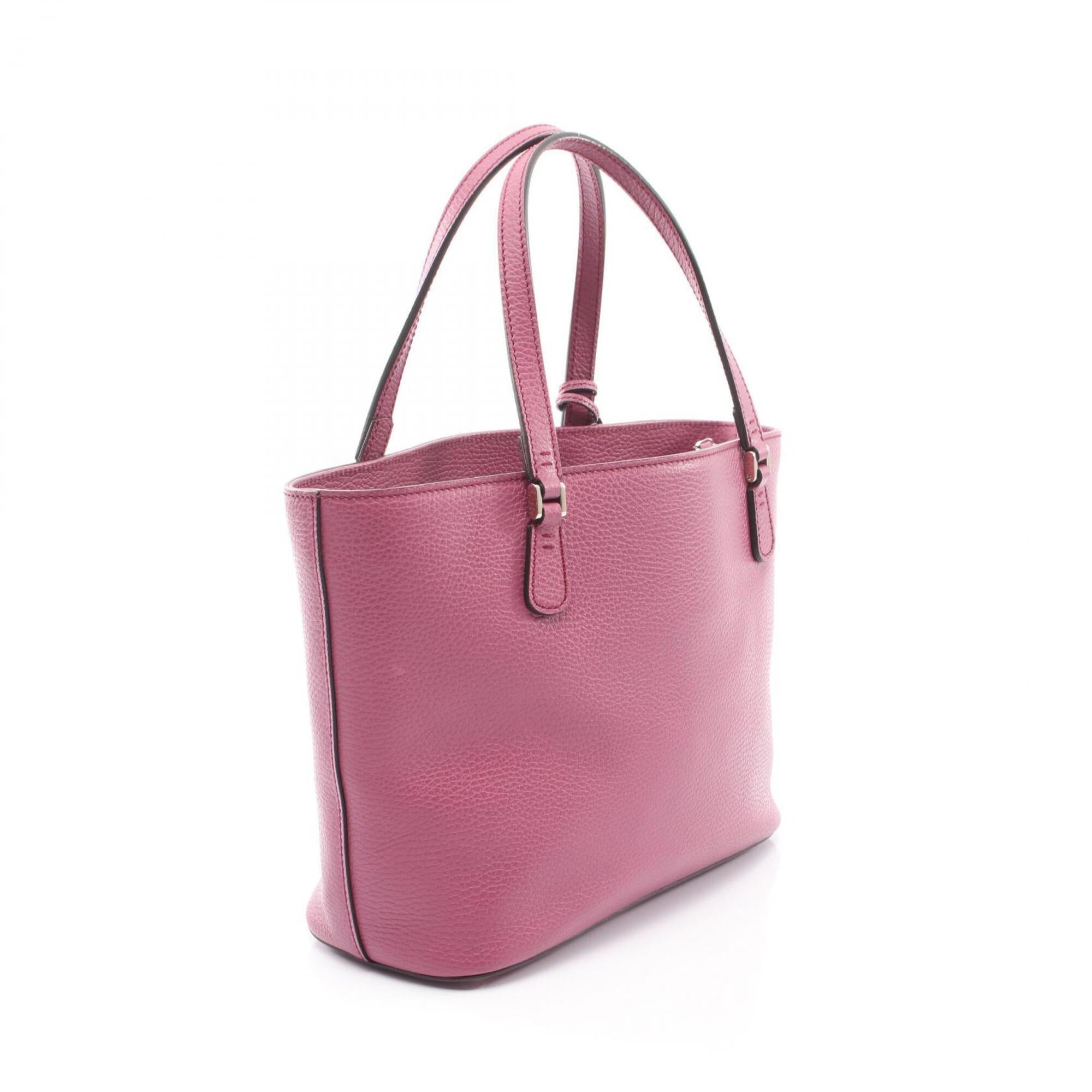 Gucci Purple Leather Handbag Tote Bag (Pre-Owned)