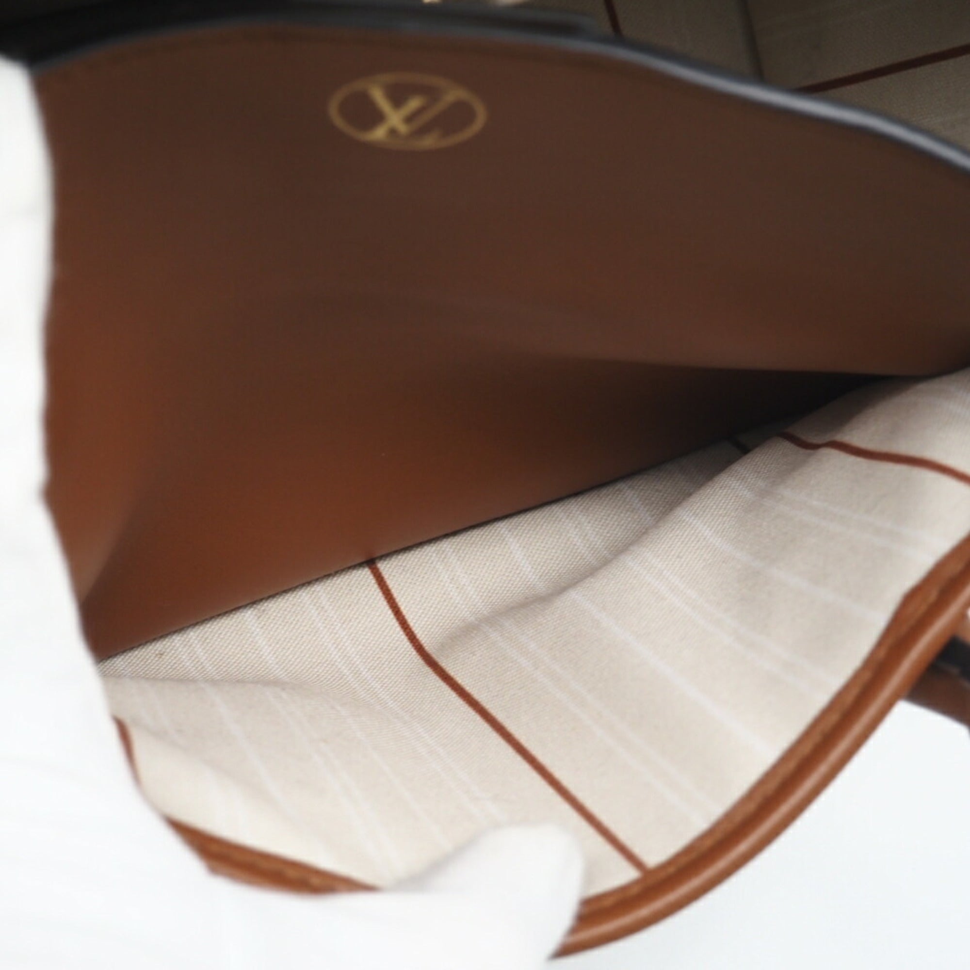 Louis Vuitton Beige Brown Canvas Leather Shoulder Bag (Pre-Owned)
