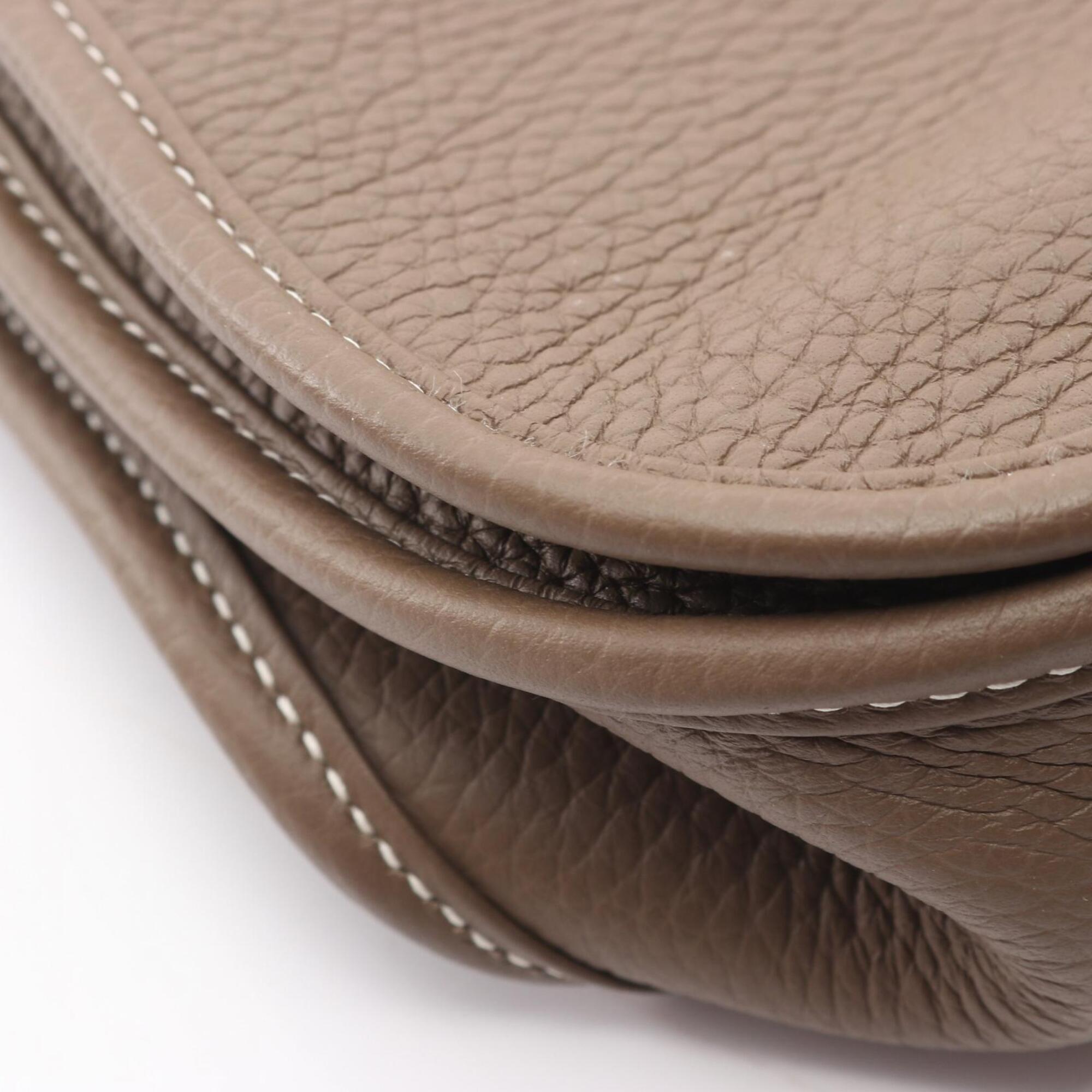 Hermes Gray Taurillon Clemence Leather Handbag Shoulder Bag (Pre-Owned)
