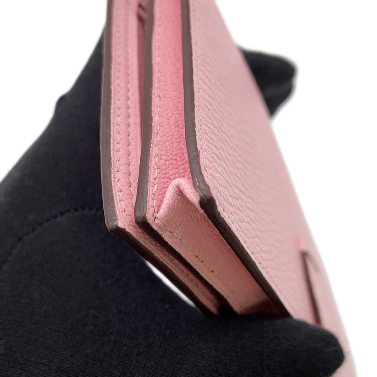 Hermes Rose Sakura Chevre Myzore Leather Long Wallet (Bi-Fold) (Pre-Owned)