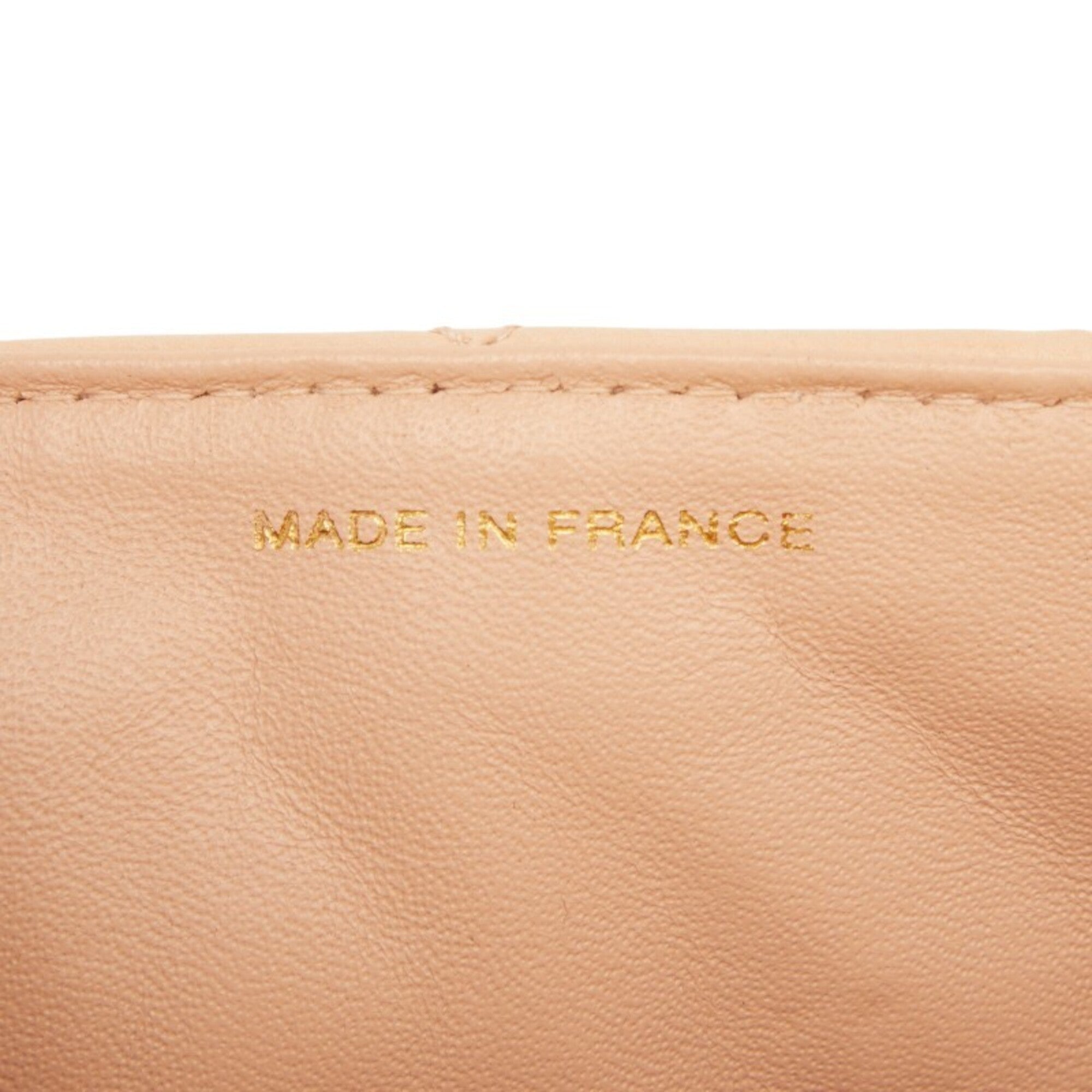 Chanel Beige Pink Leather Plastic Handbag Shoulder Bag (Pre-Owned)