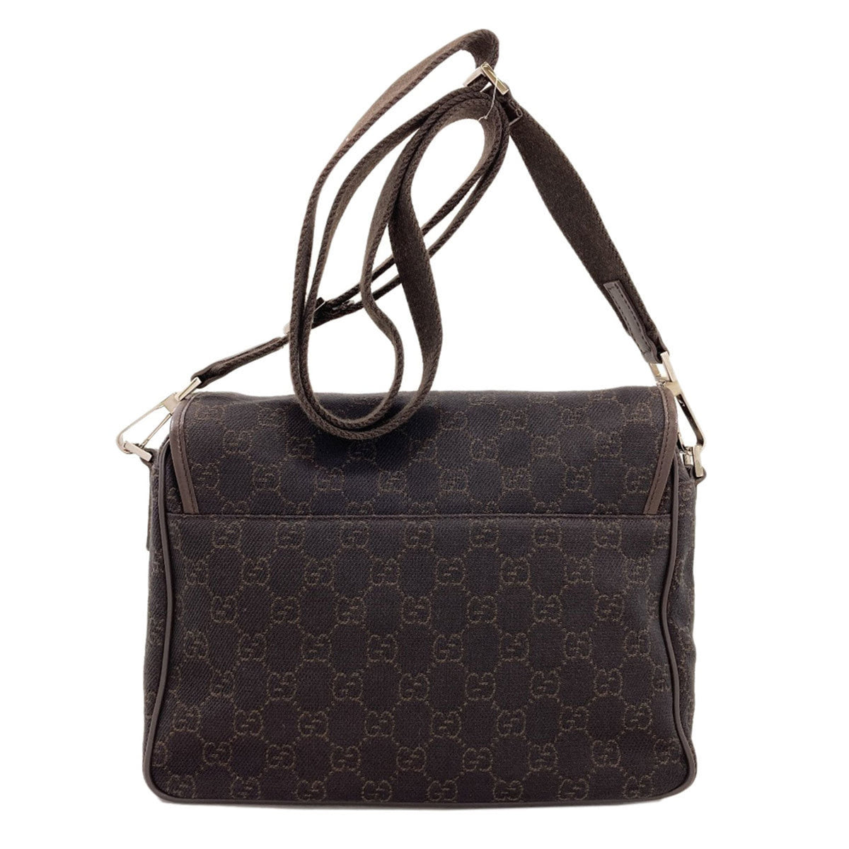Gucci Dark Brown Canvas Shoulder Bag (Pre-Owned)