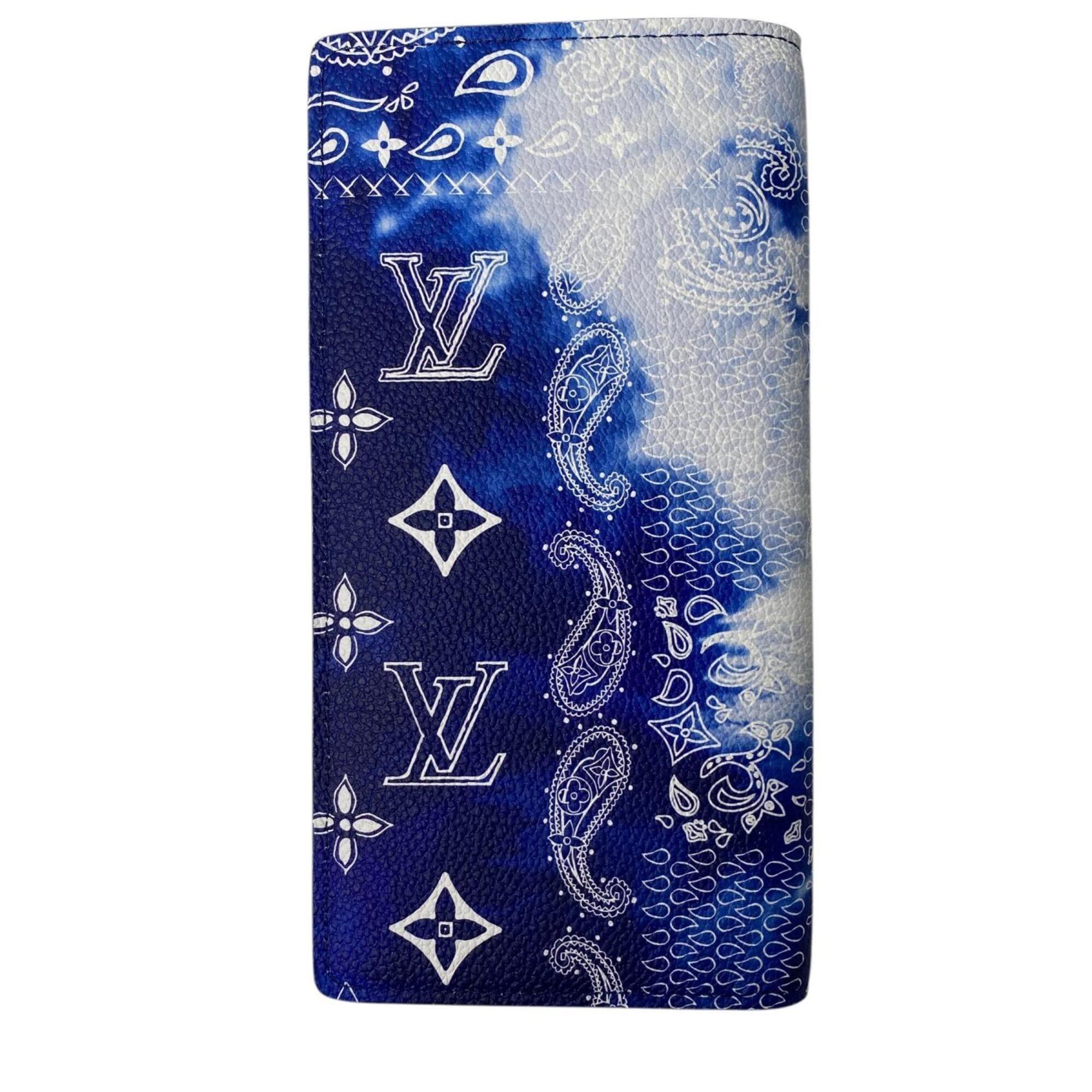 Louis Vuitton Blue Leather Long Wallet (Bi-Fold) (Pre-Owned)