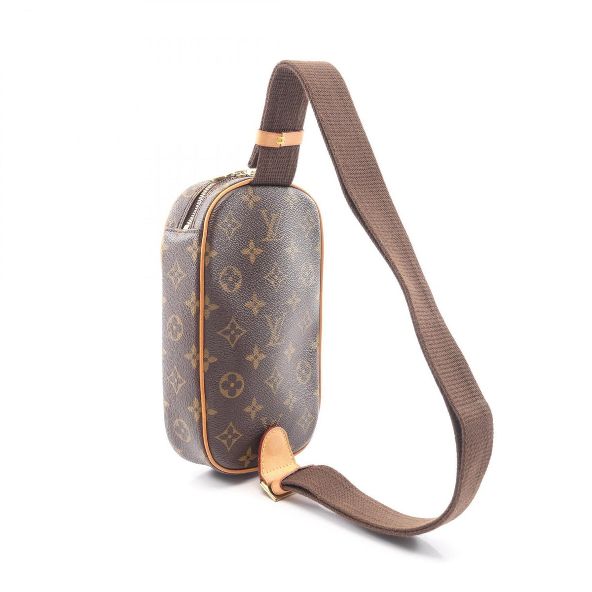 Louis Vuitton Brown Coated Canvas Leather Fanny Pack Handbag (Pre-Owned)