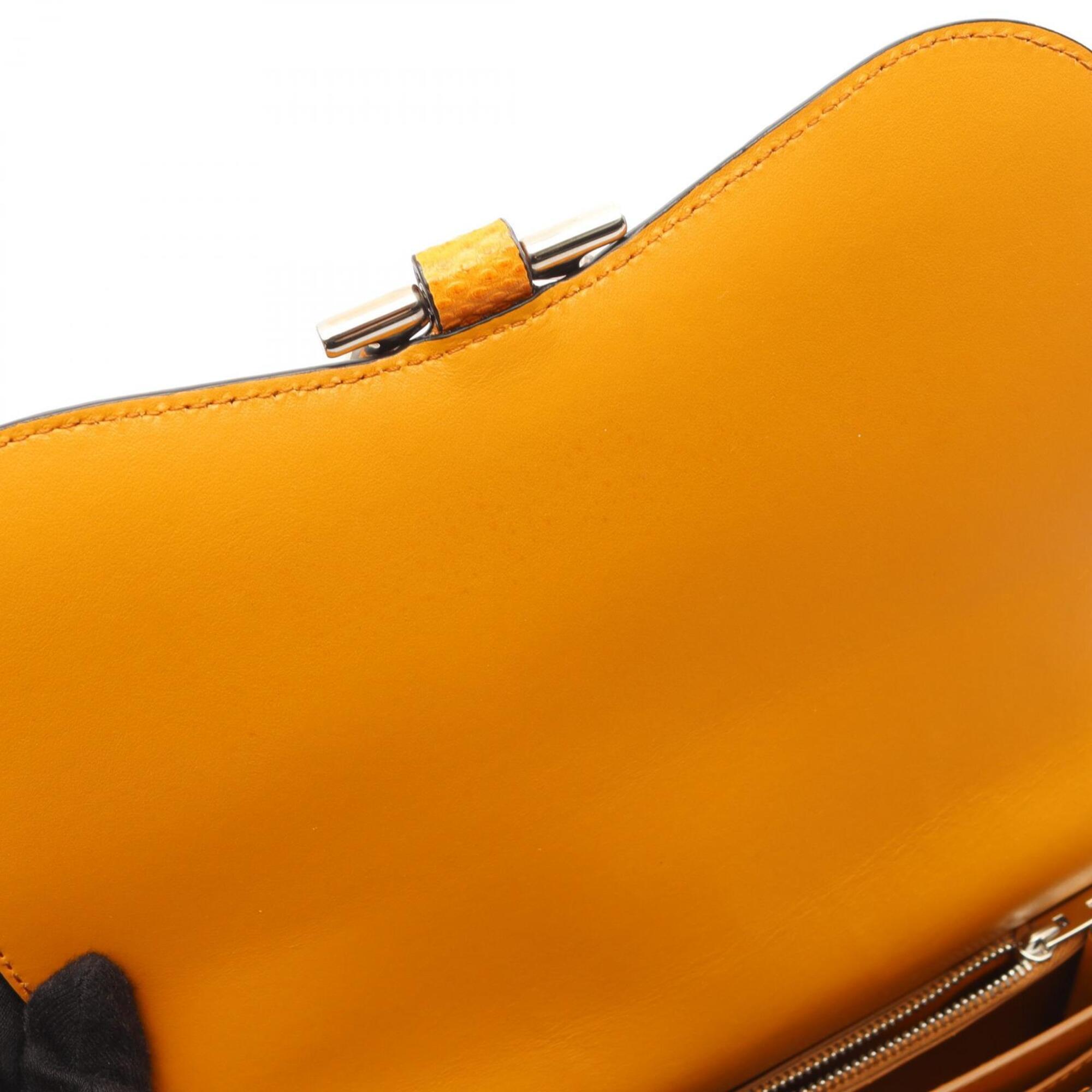 Salvatore Ferragamo Orange Leather Shoulder Bag (Pre-Owned)