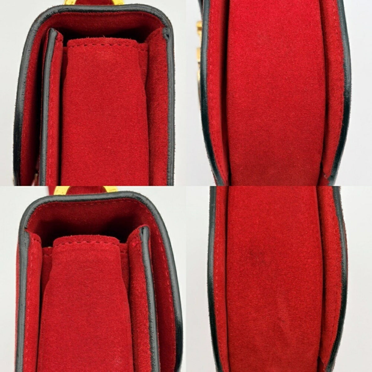 Celine Red Color Suede Leather Handbag (Pre-Owned)