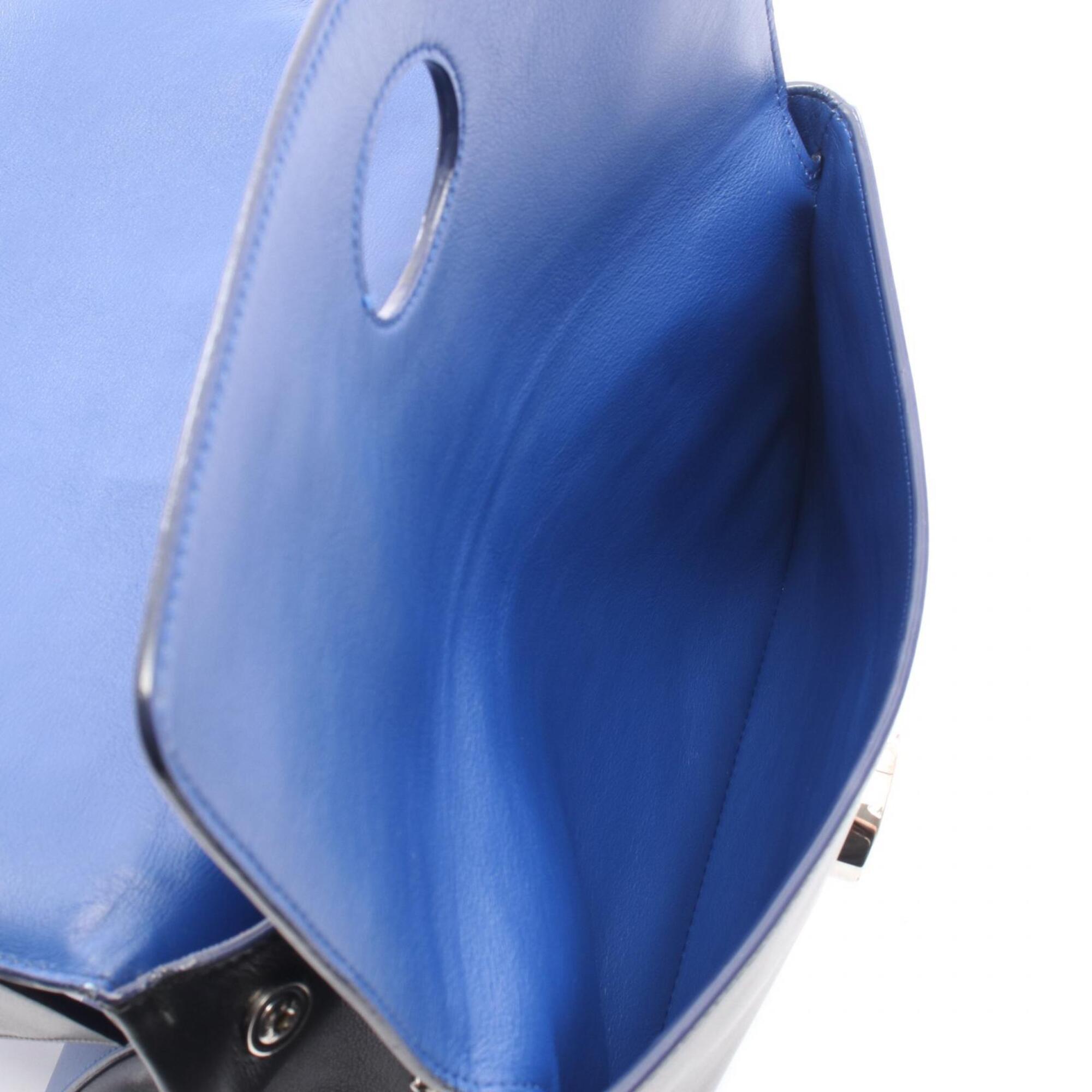 Christian Dior Black Blue Leather Handbag Shoulder Bag (Pre-Owned)