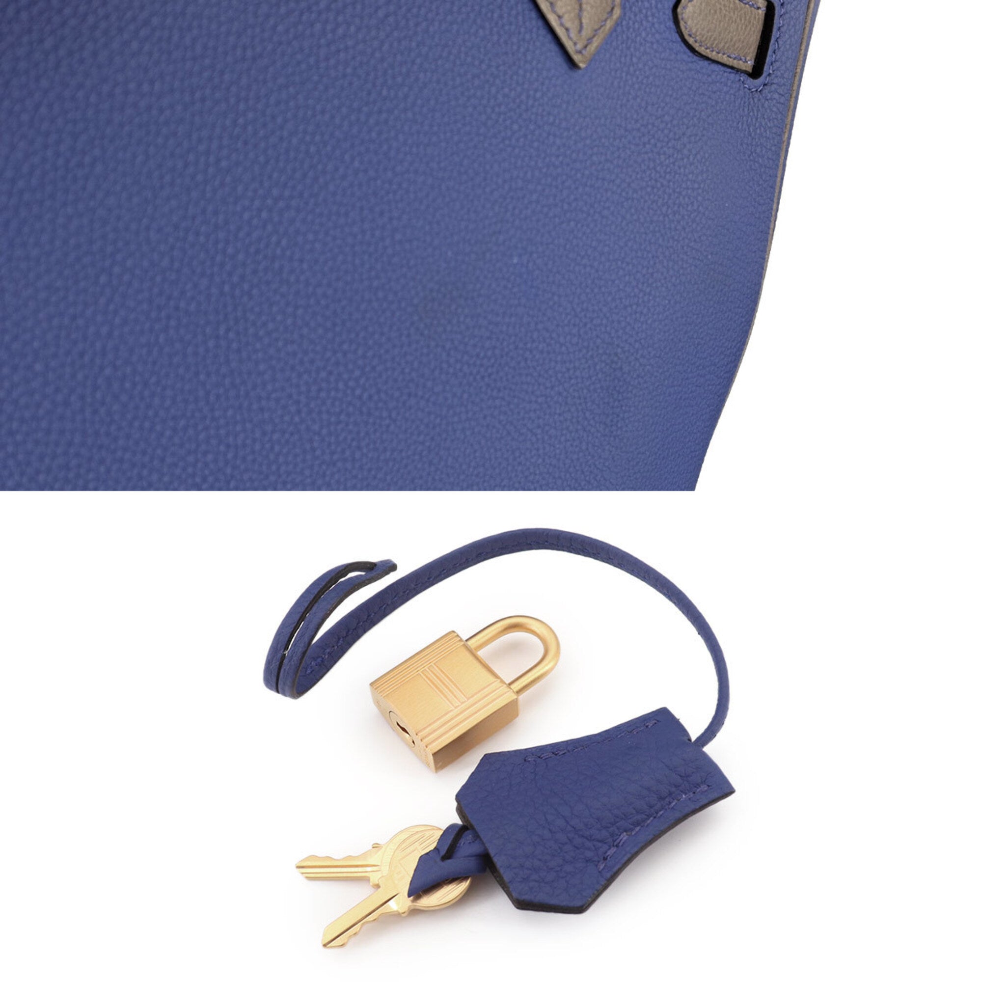 Hermes Birkin Blue Electric Etain Togo Leather Handbag (Pre-Owned)