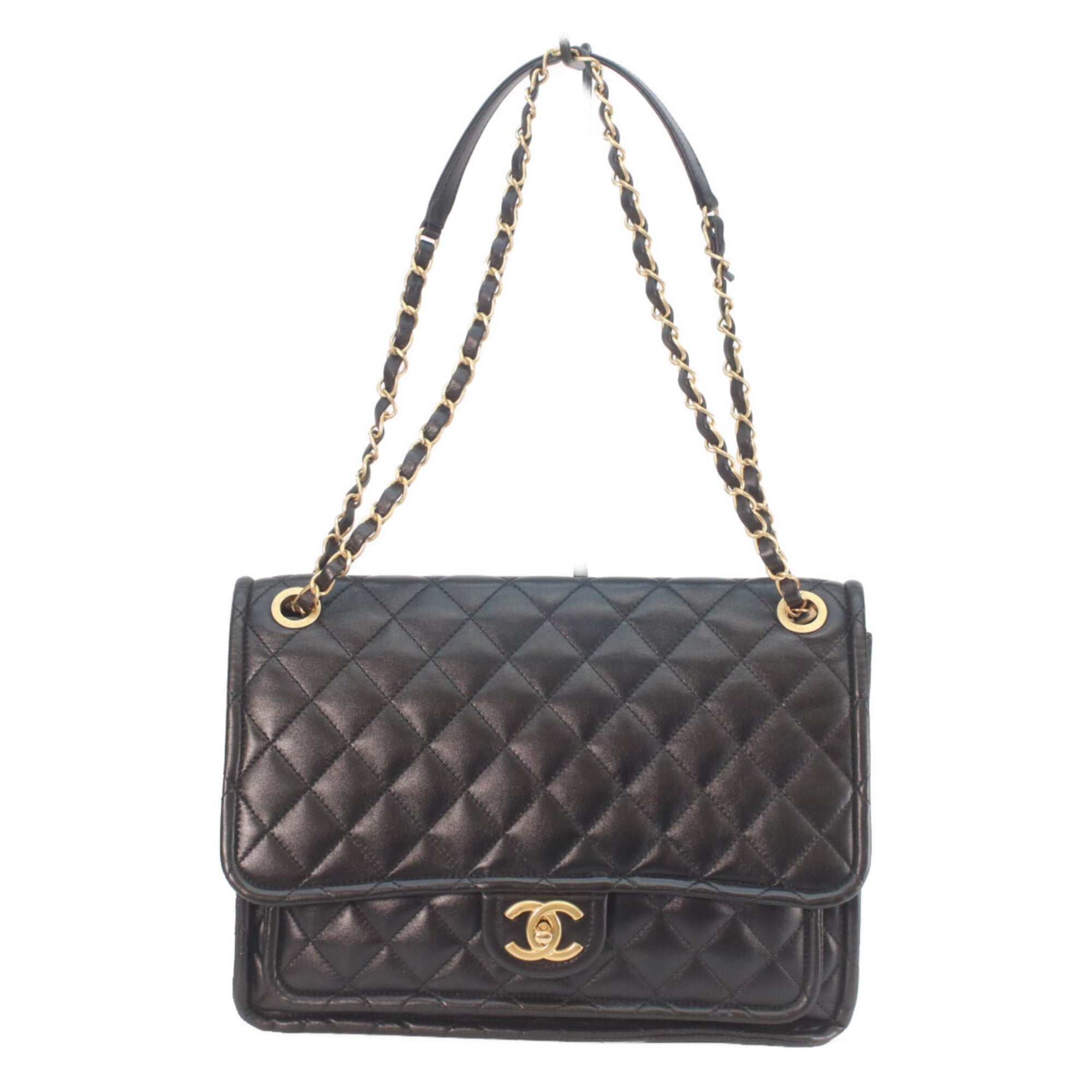 Chanel Black Leather Shoulder Bag (Pre-Owned)