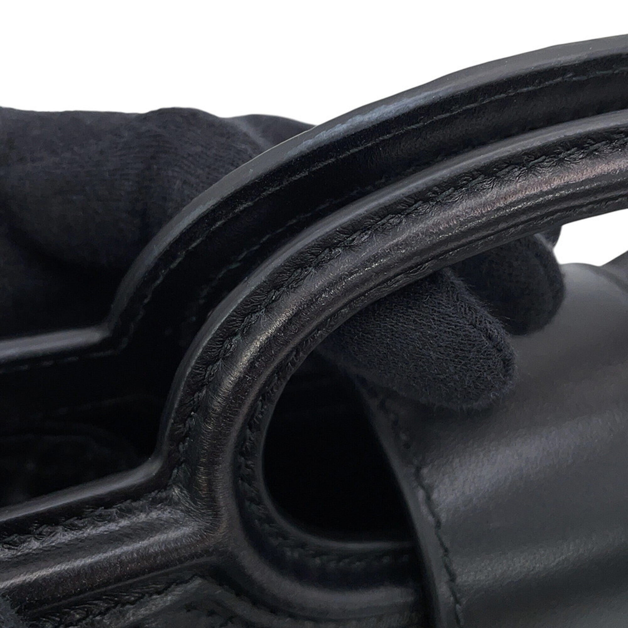 Christian Dior Black Leather Handbag Shoulder Bag (Pre-Owned)