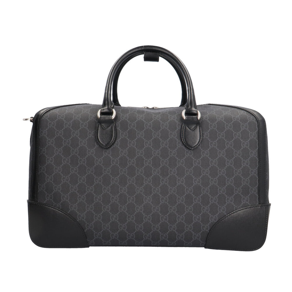 Gucci Black Gray Gg Supreme Boston Bag (Pre-Owned)