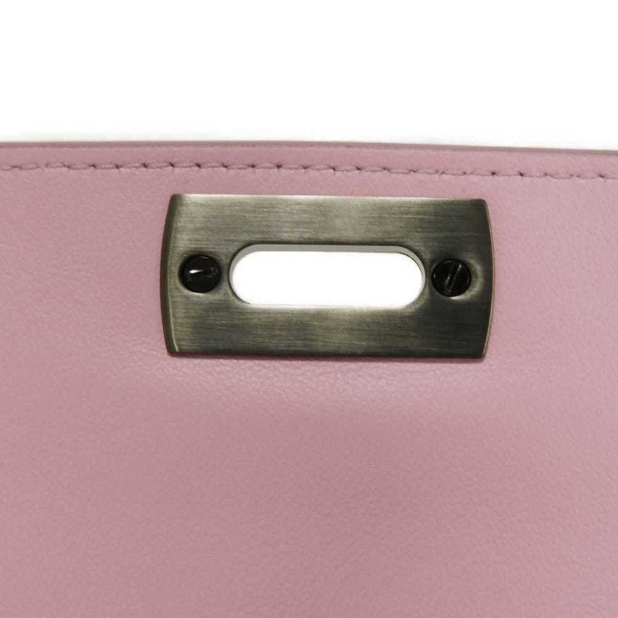 Salvatore Ferragamo Pink Leather Long Wallet (Tri-Fold) (Pre-Owned)