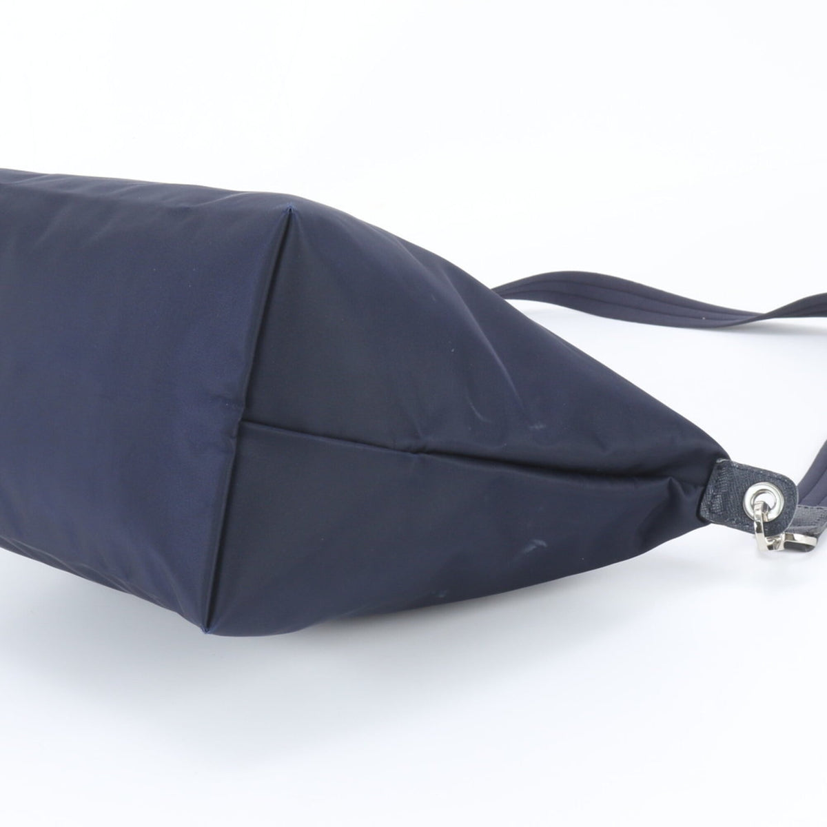 Longchamp Navy Leather Nylon Crossbody Bag Handbag Shoulder Bag Tote Bag (Pre-Owned)