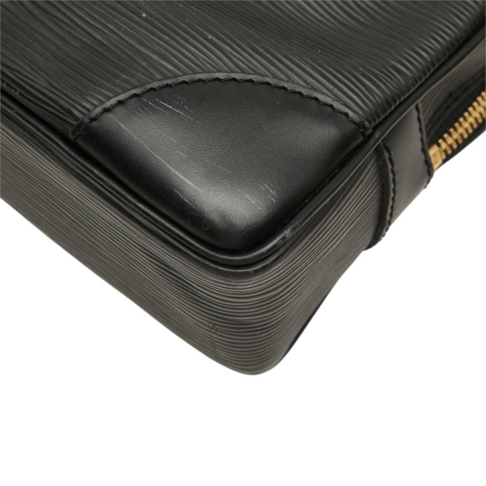 Louis Vuitton Black Noir Leather Briefcase Handbag (Pre-Owned)