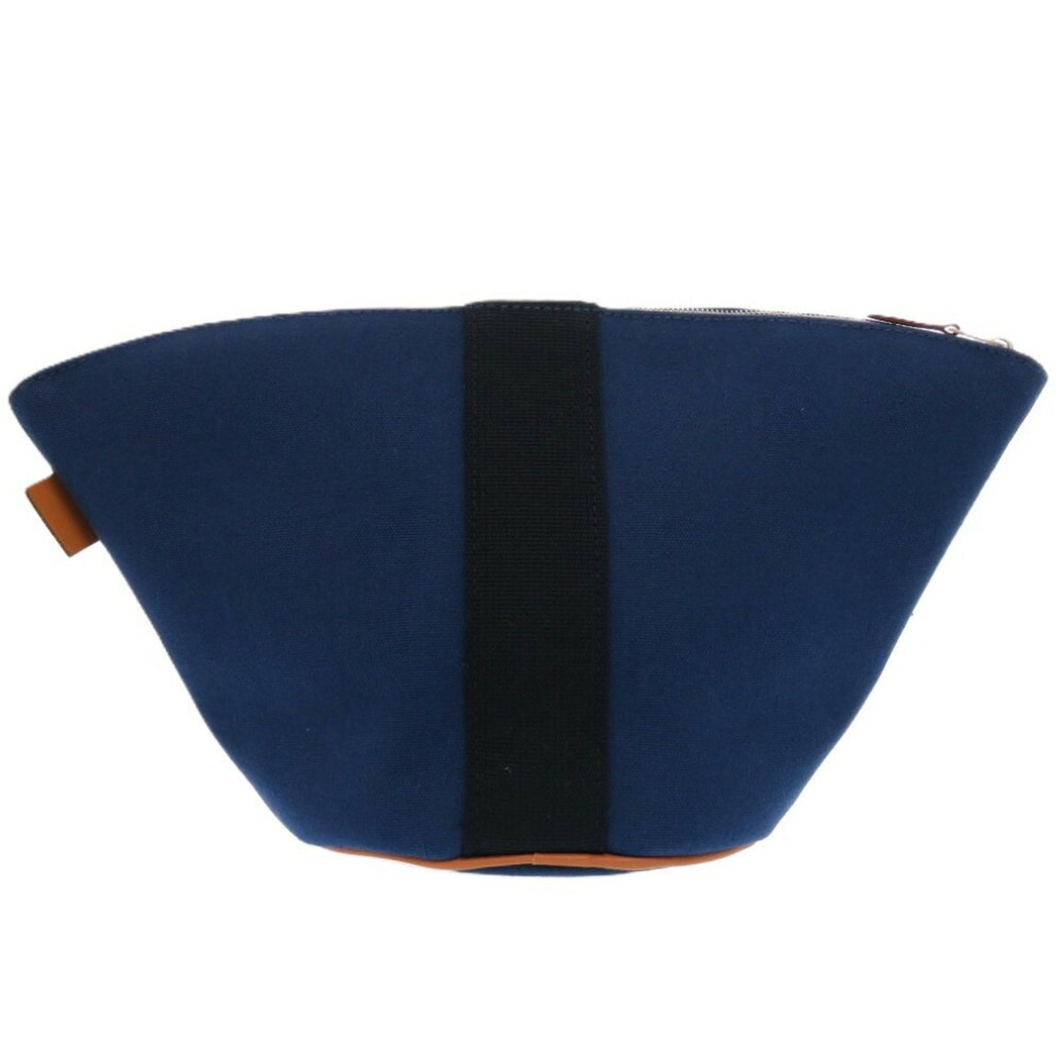 Hermes Black Indigo Blue Red Color Canvas Cotton Pouch (Pre-Owned)