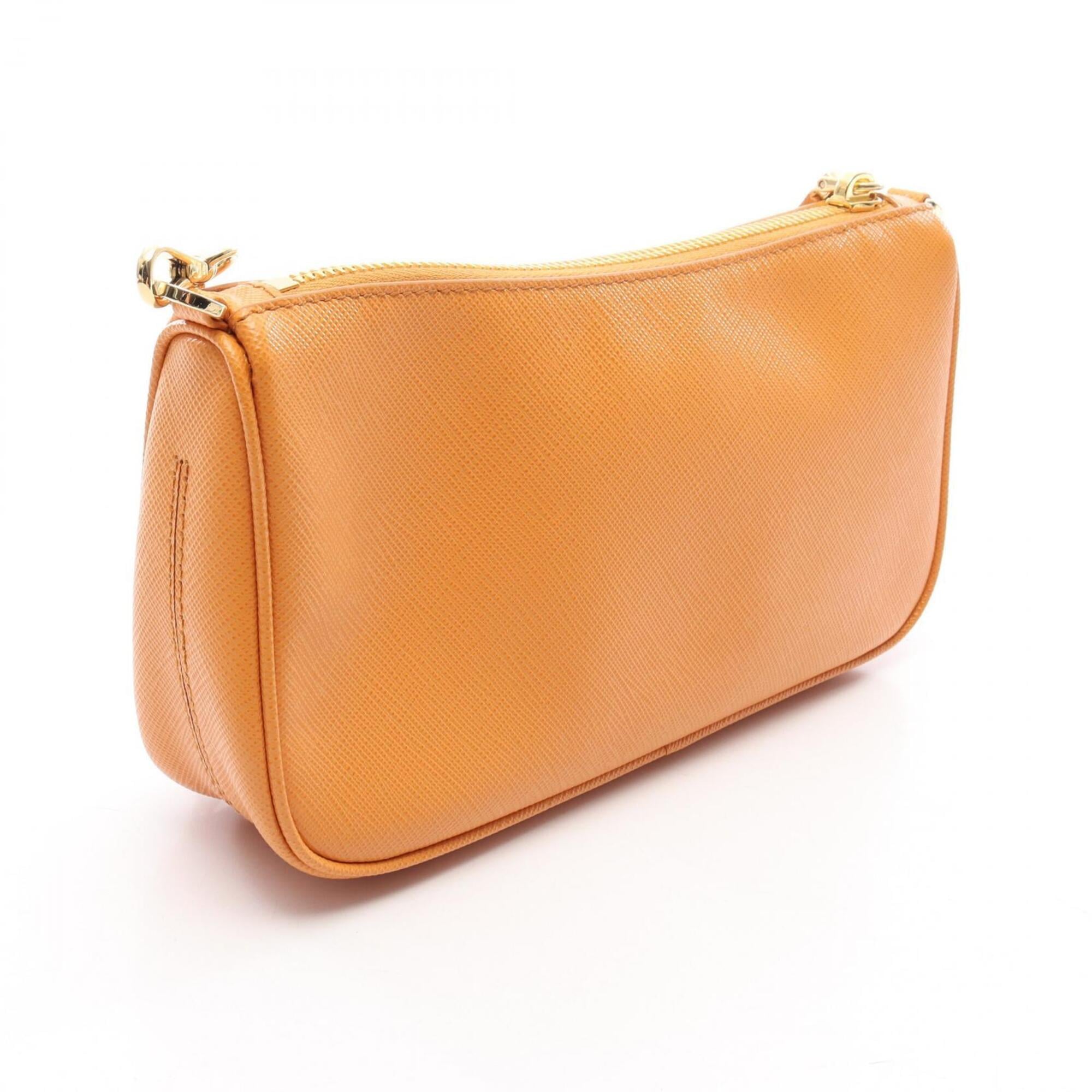 Prada Orange Saffiano Triangle Handbag Shoulder Bag (Pre-Owned)