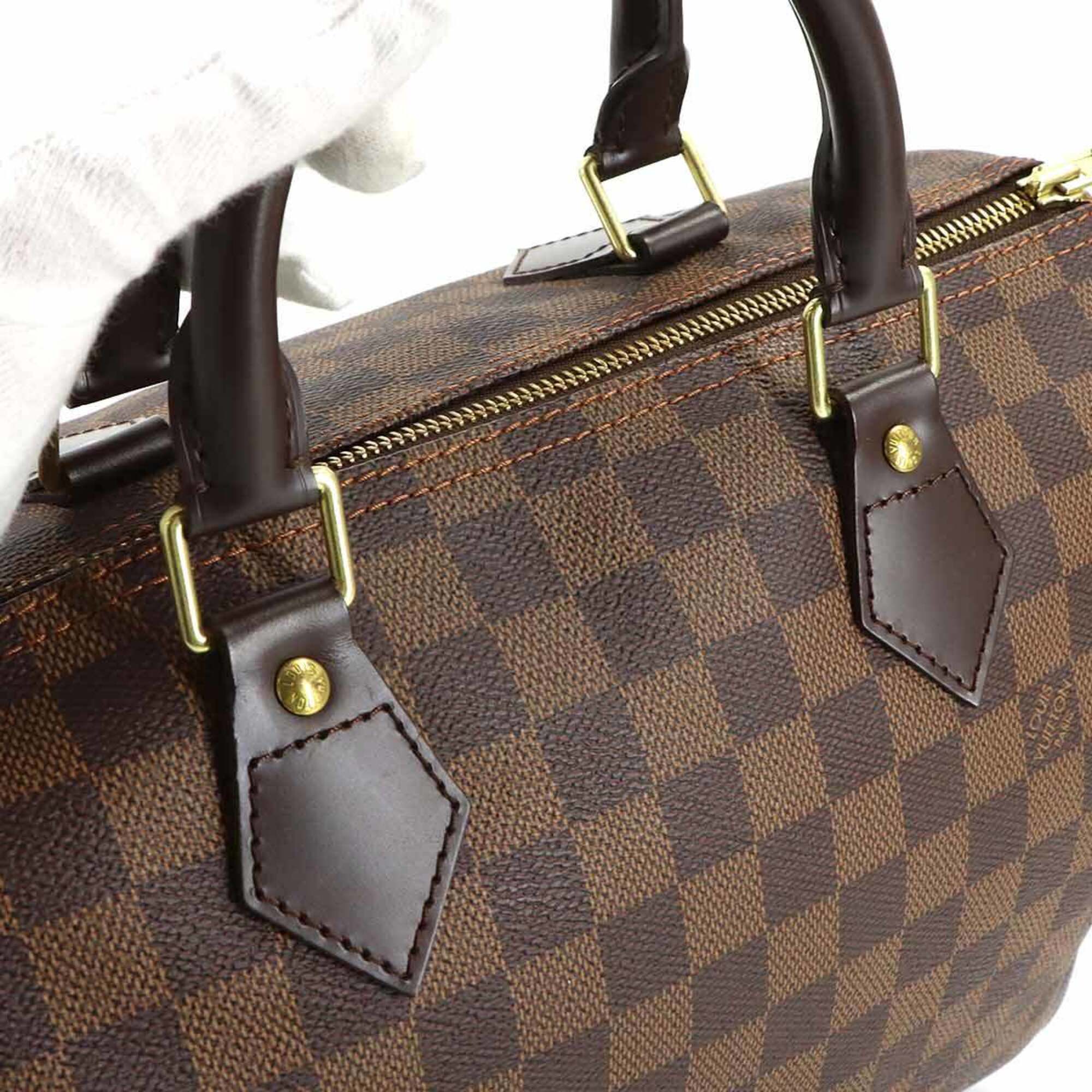 Louis Vuitton Brown Damier Canvas Ebene Damier Canvas Boston Bag Handbag (Pre-Owned)