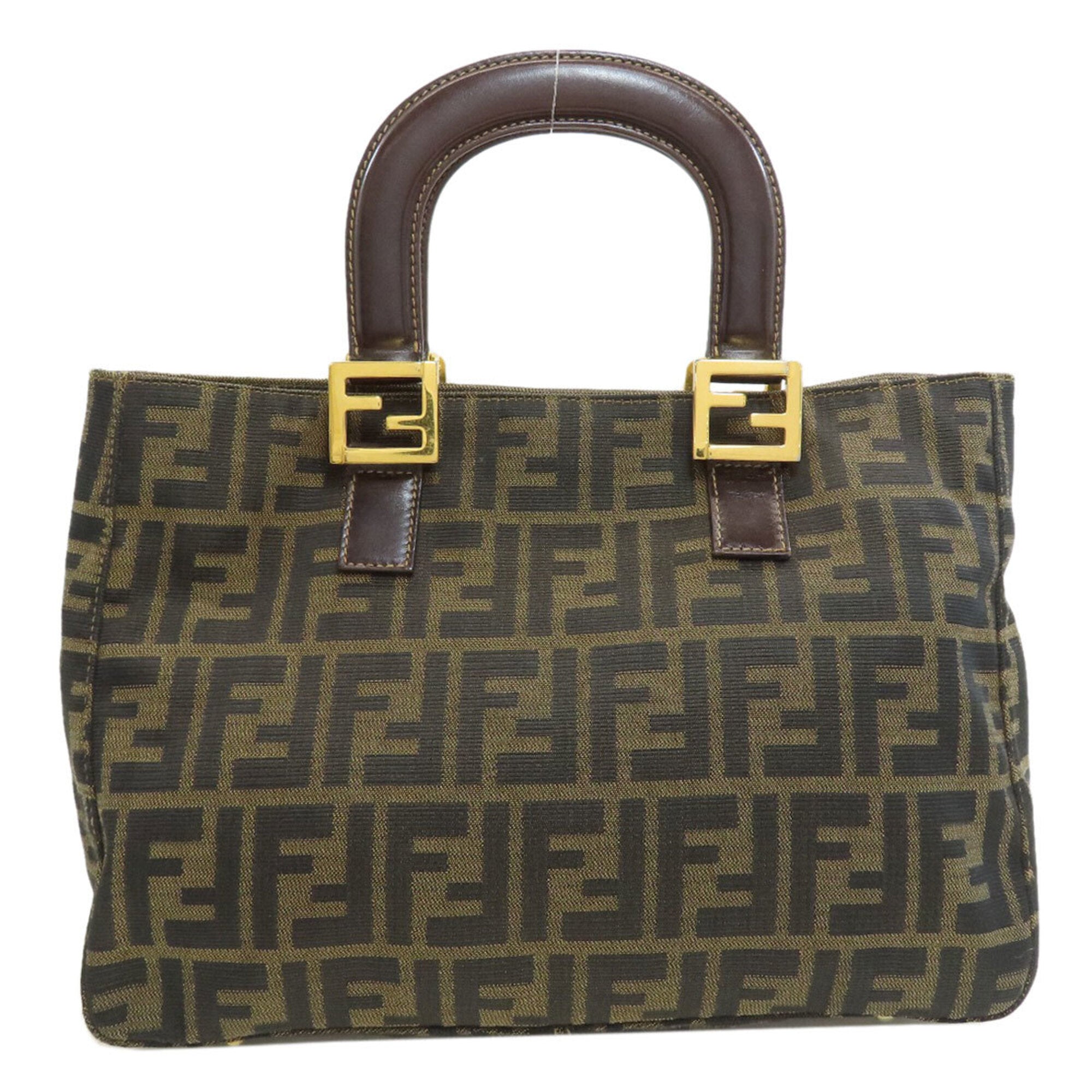 Fendi Zucca Brown Zucca Handbag (Pre-Owned)