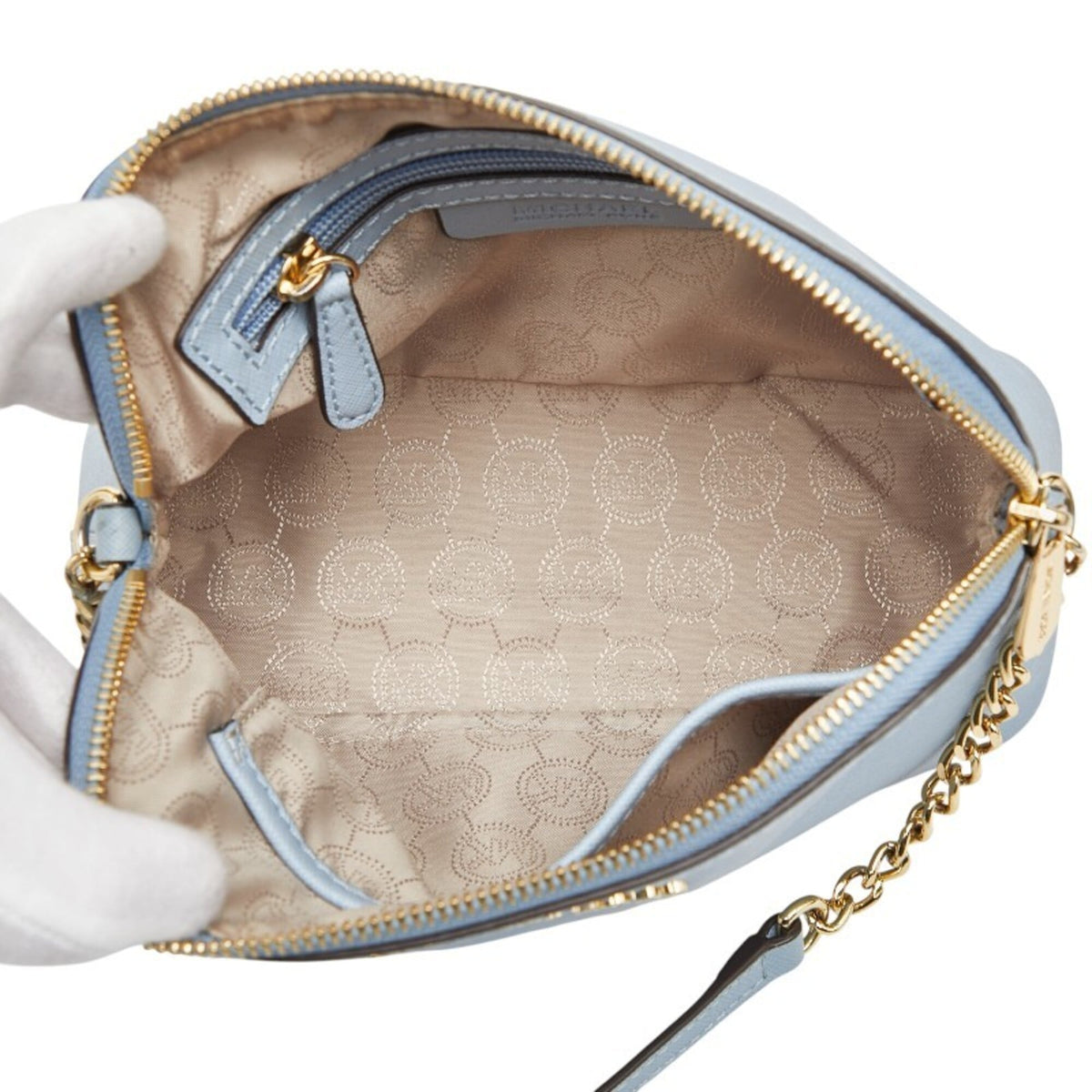 Michael Kors Light Blue Leather Shoulder Bag (Pre-Owned)