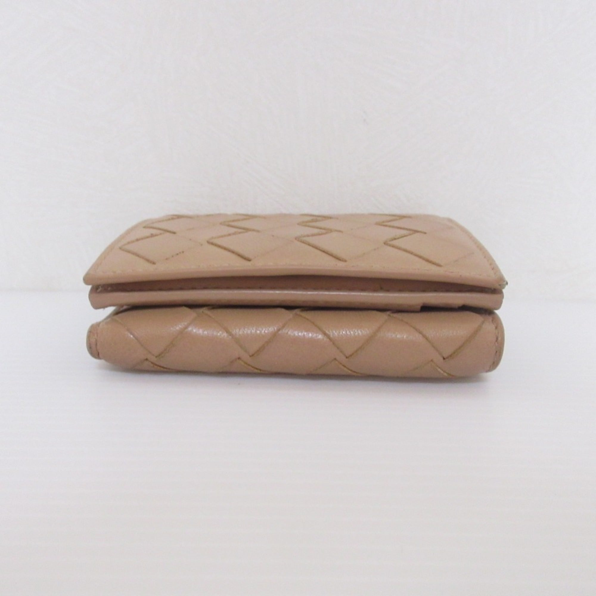 Bottega Veneta Beige Leather Wallet (Tri-Fold) (Pre-Owned)
