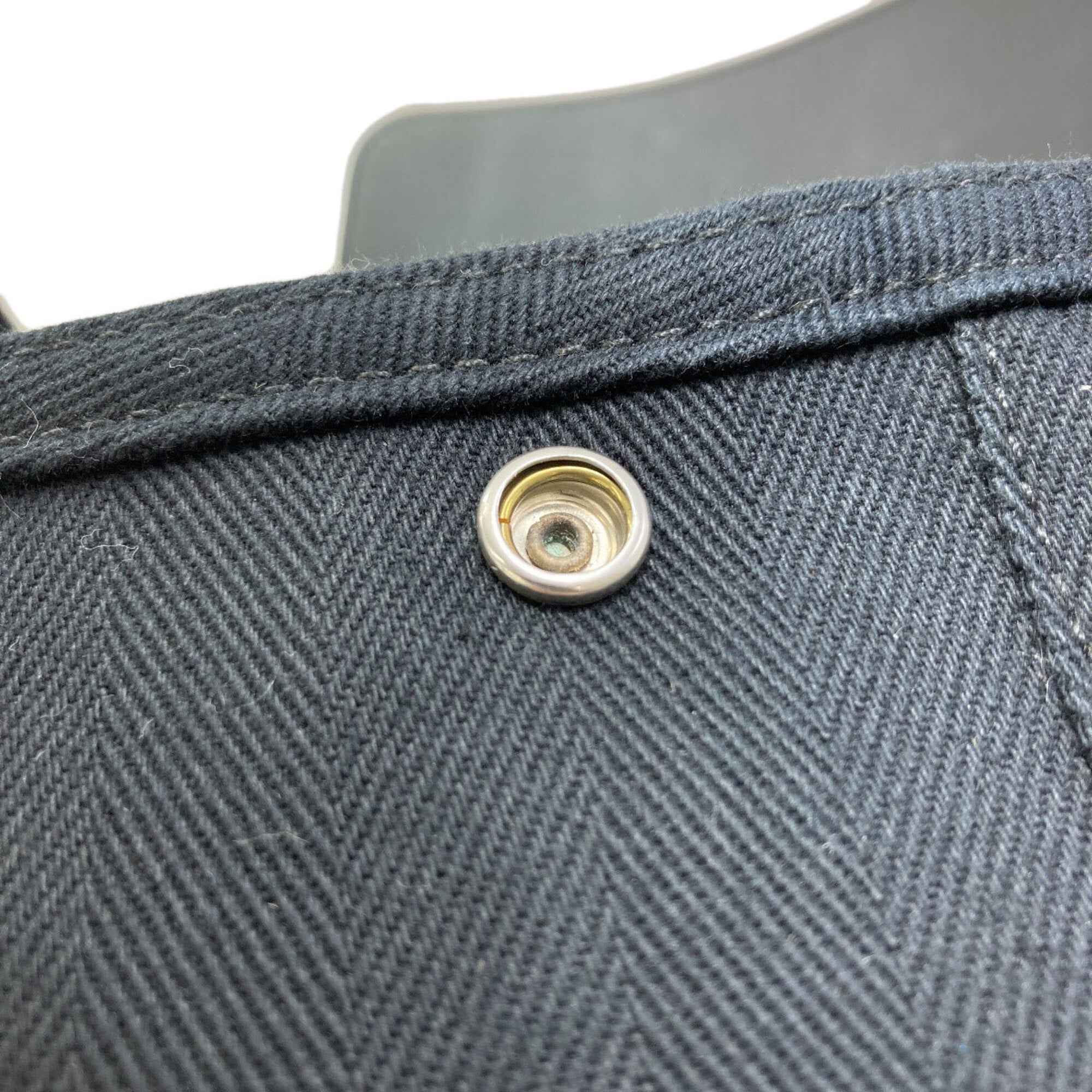 Hermes Black Toile Chevron Handbag (Pre-Owned)