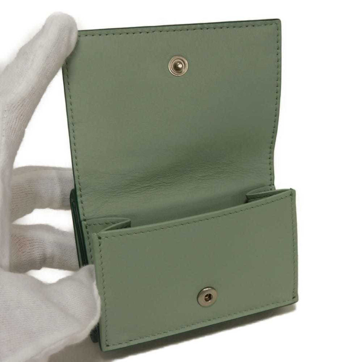 Bottega Veneta Green Intrecciato Wallet (Tri-Fold) (Pre-Owned)