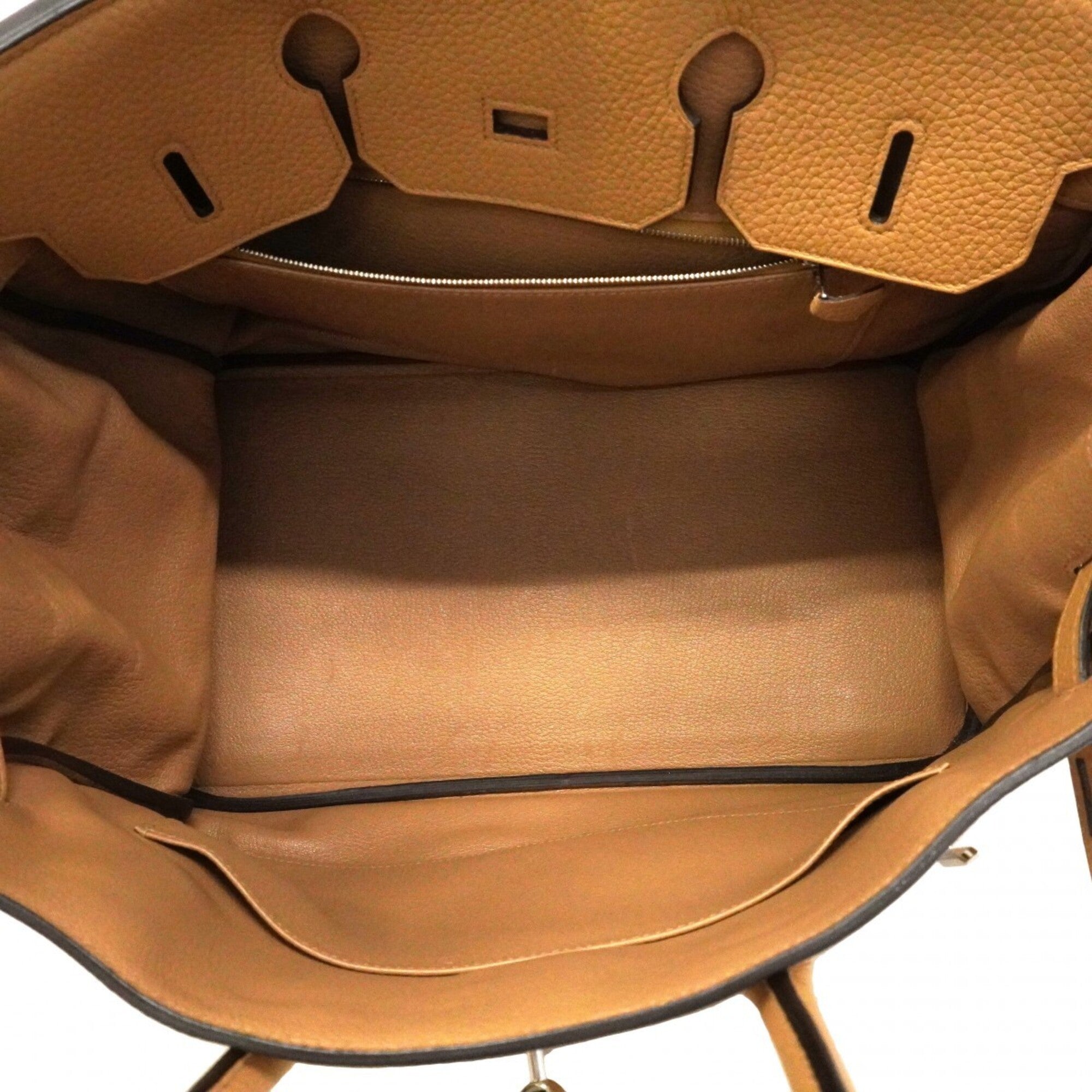 Hermes Brown Taurillon Clemence Leather Handbag (Pre-Owned)