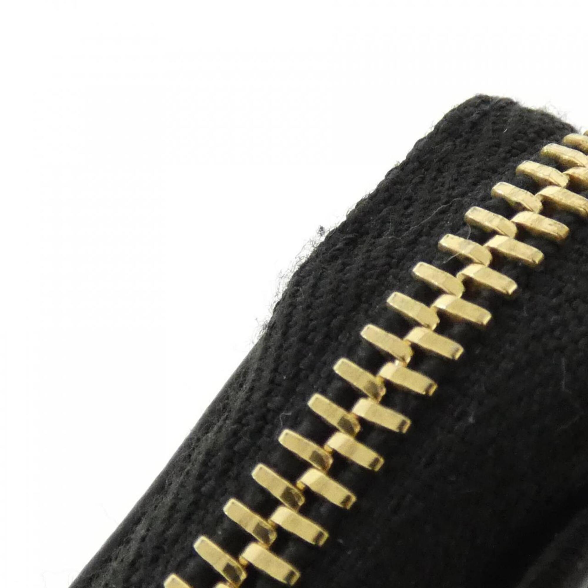 Chanel Black Leather Long Wallet (Bi-Fold) (Pre-Owned)
