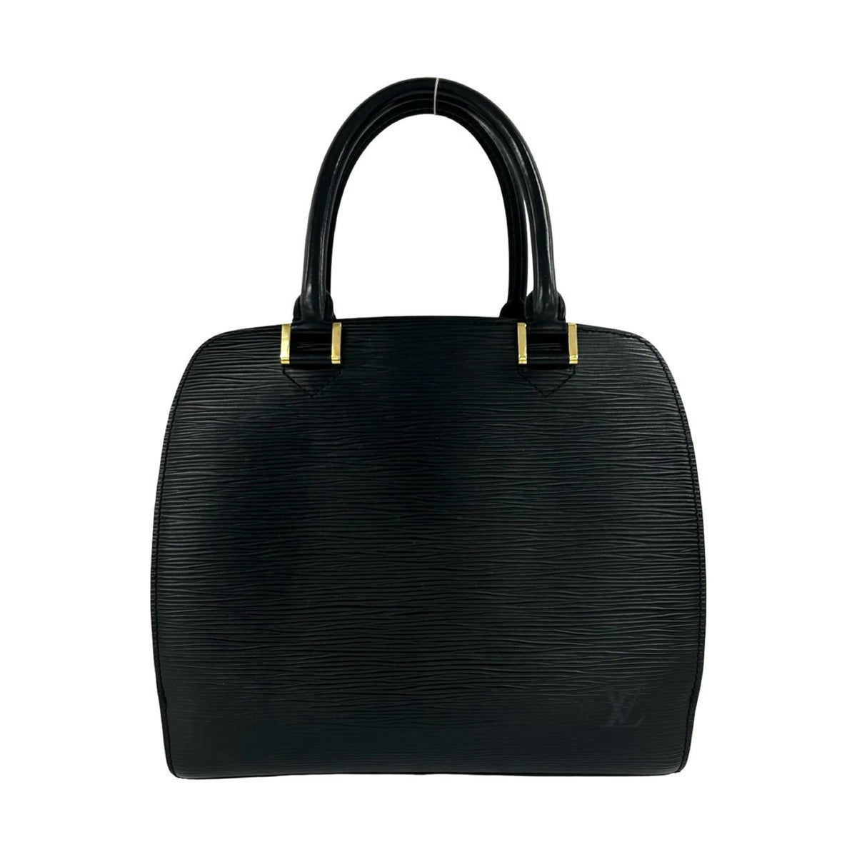 Louis Vuitton Black Leather Boston Bag Handbag (Pre-Owned)