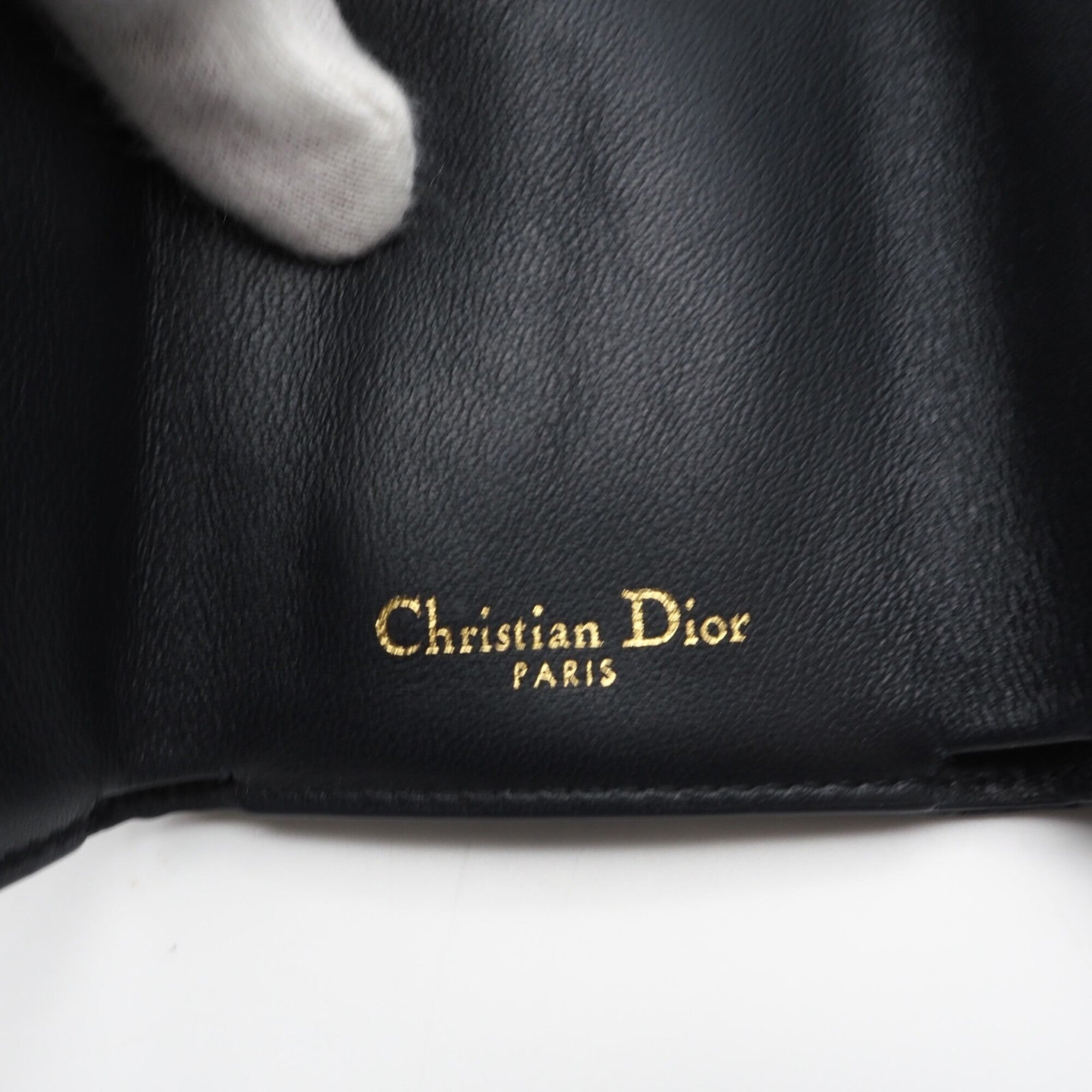Christian Dior Gray Navy Canvas Wallet (Tri-Fold) (Pre-Owned)
