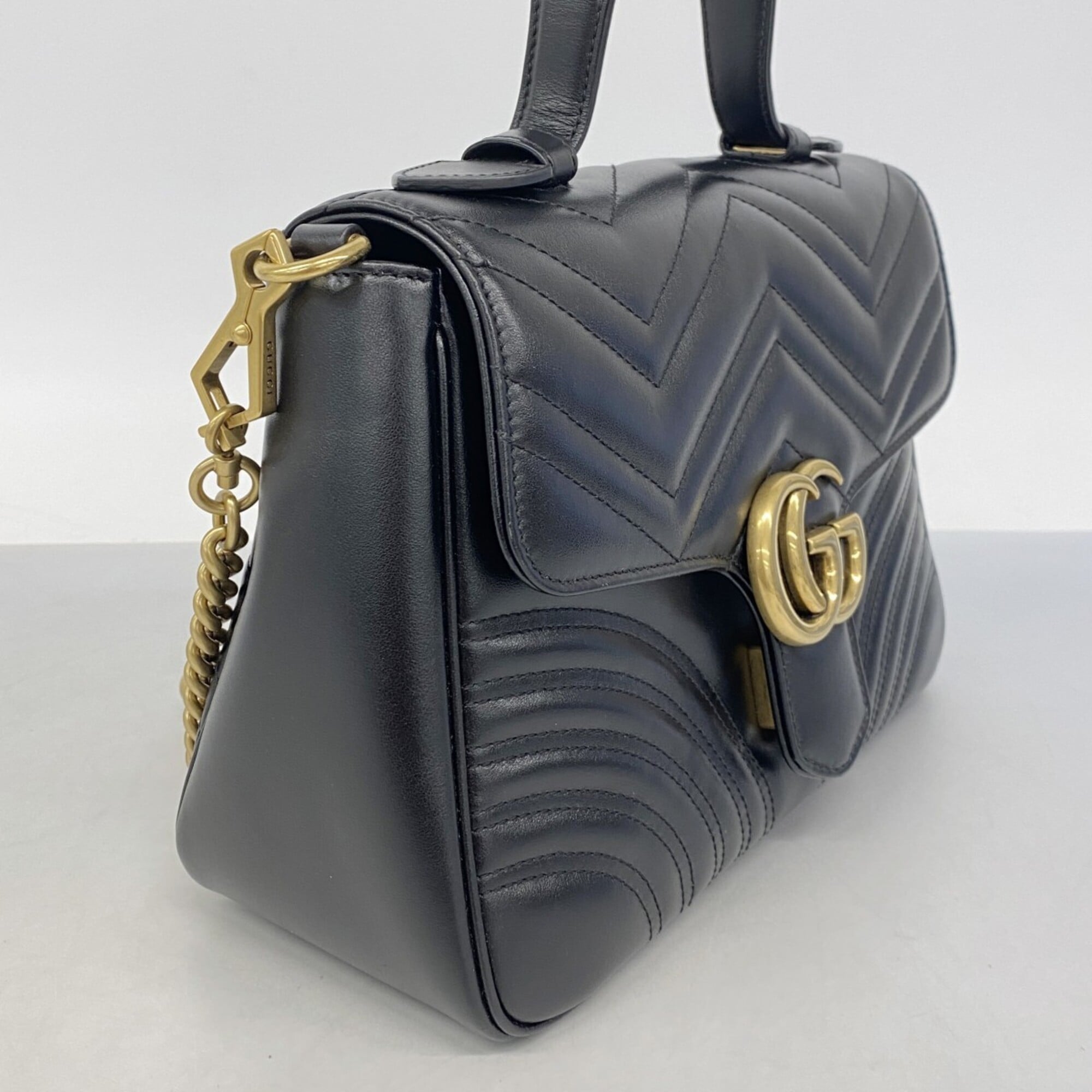 Gucci Black Leather Handbag (Pre-Owned)