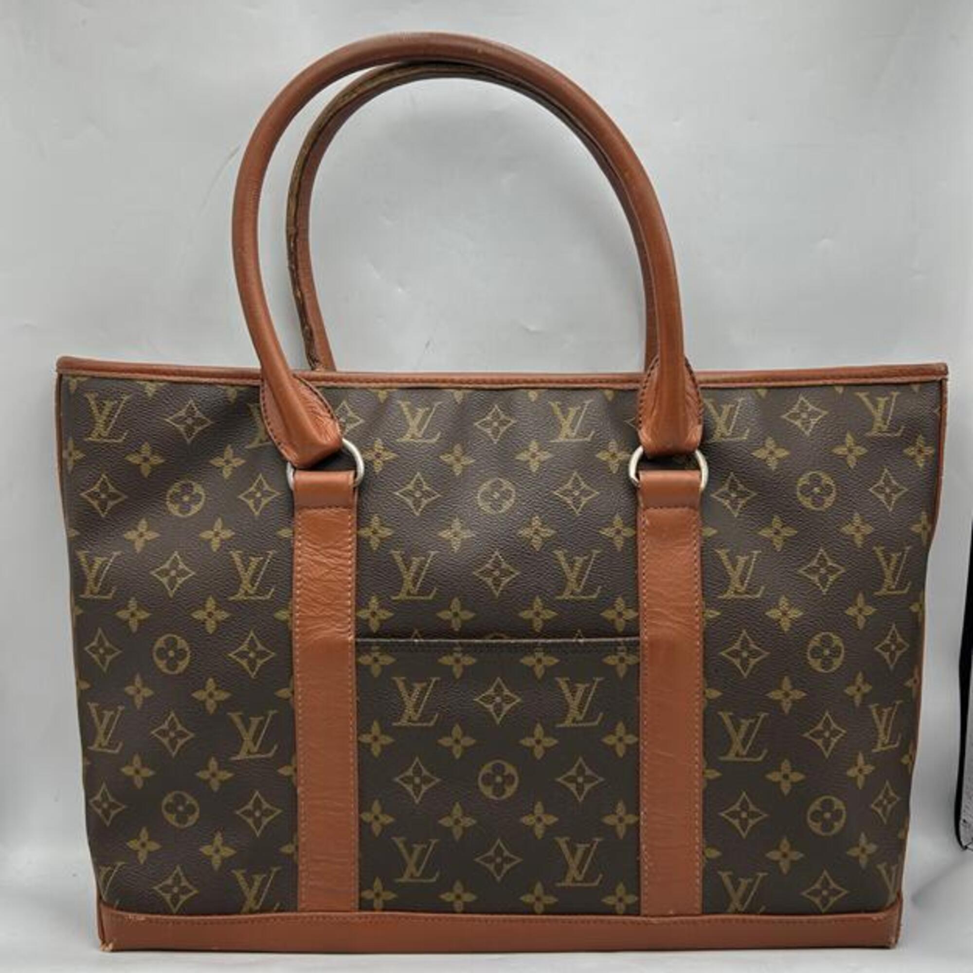 Louis Vuitton Monogram Brown Leather Tote Bag (Pre-Owned)