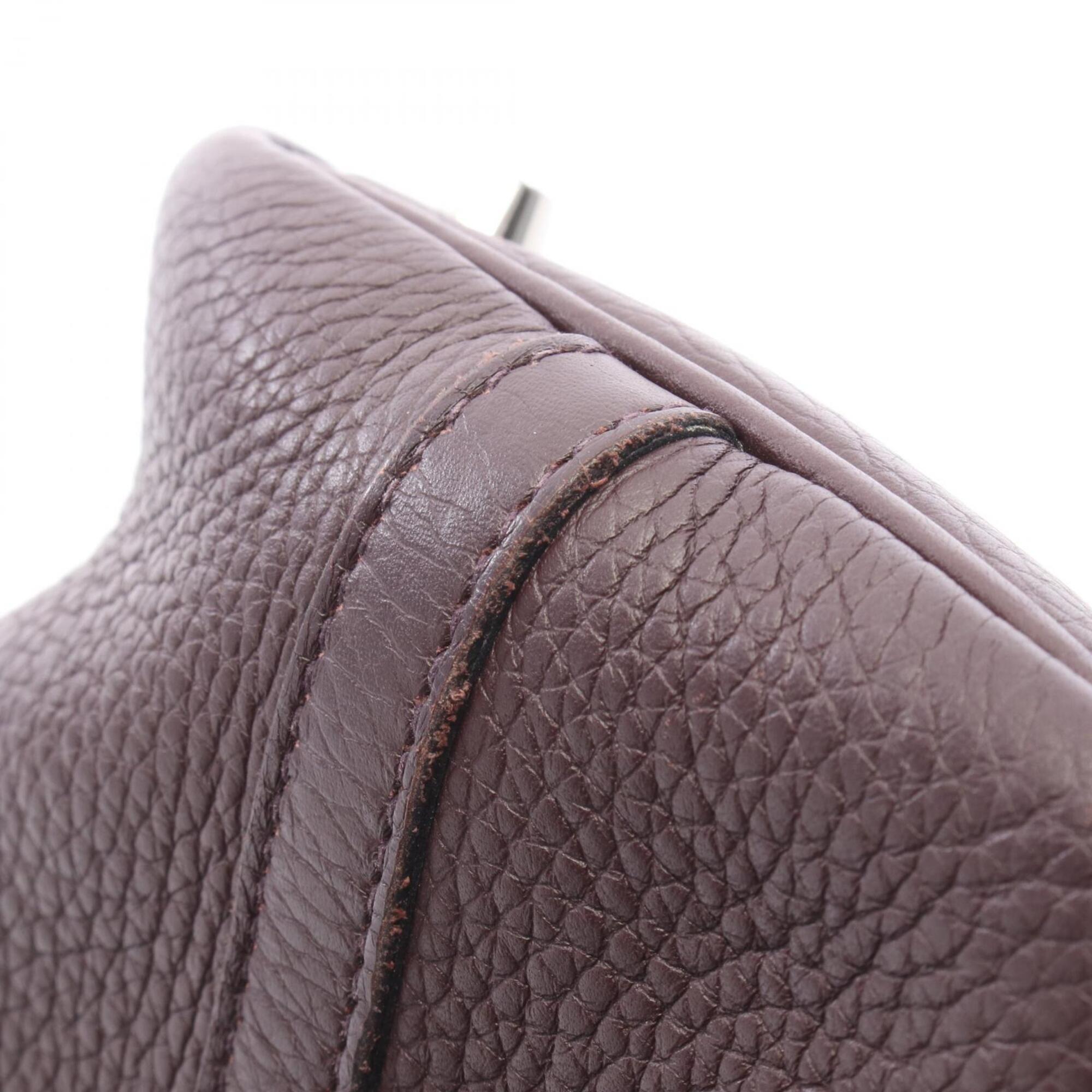 Hermes Brown Purple Taurillon Clemence Leather Swift Leather Handbag (Pre-Owned)
