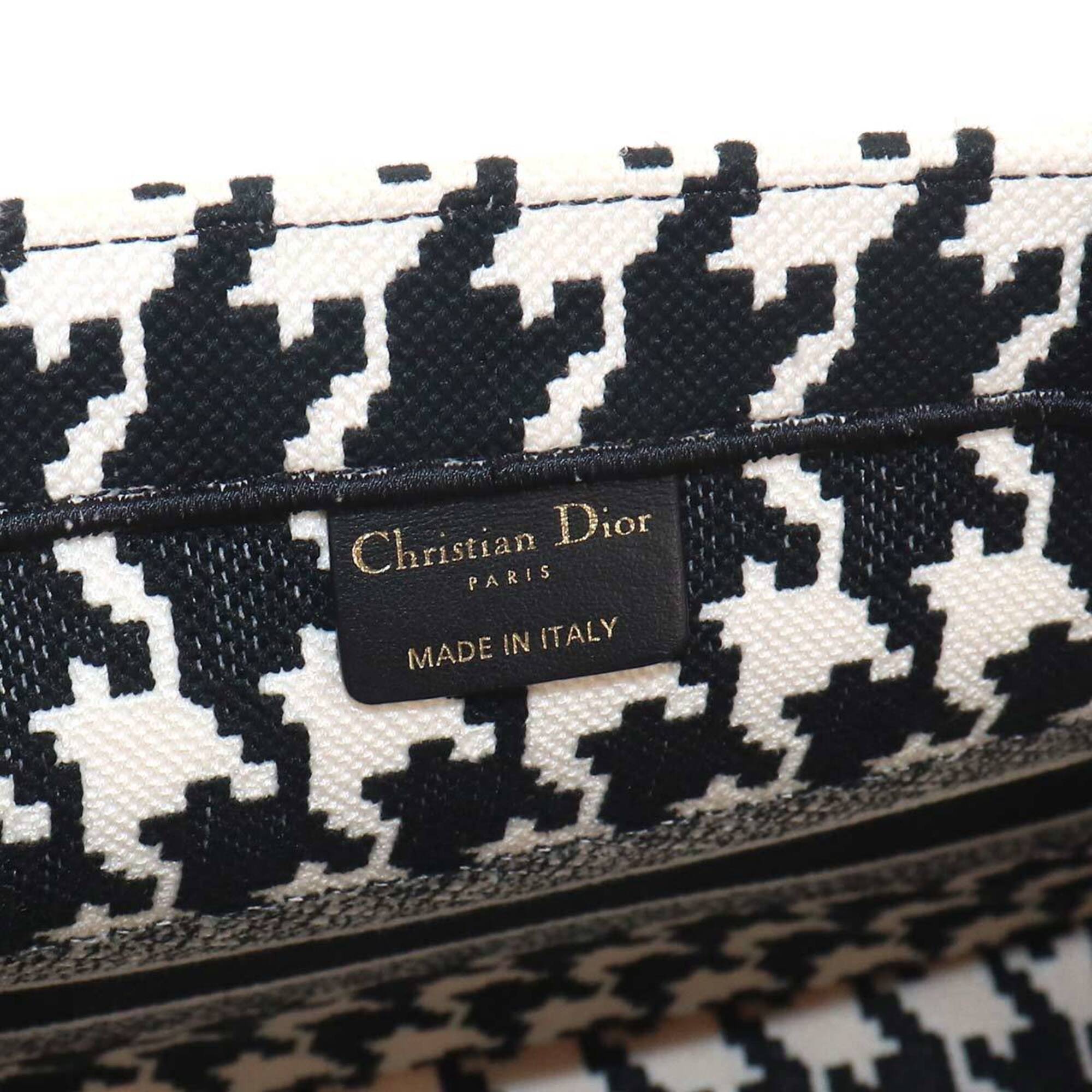 Christian Dior Black White Canvas Handbag Tote Bag (Pre-Owned)