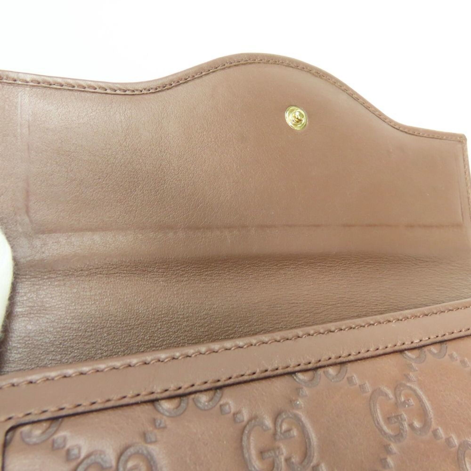 Gucci Brown Leather Long Wallet (Bi-Fold) (Pre-Owned)