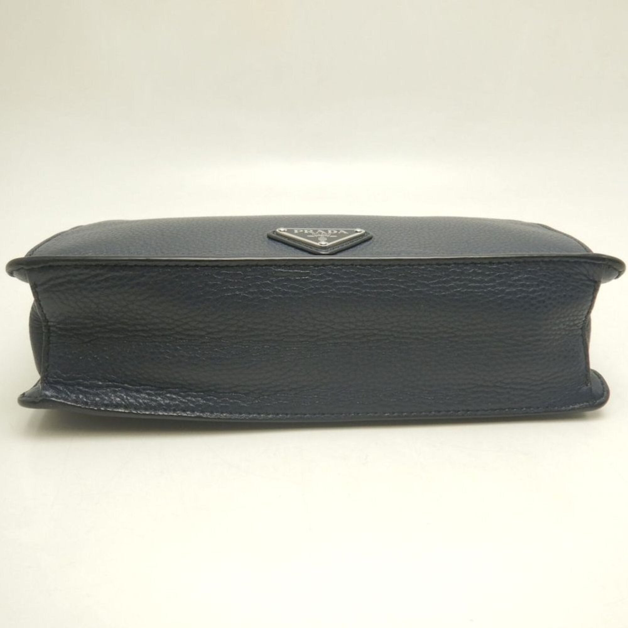 Prada Silver Leather Clutch Bag (Pre-Owned)