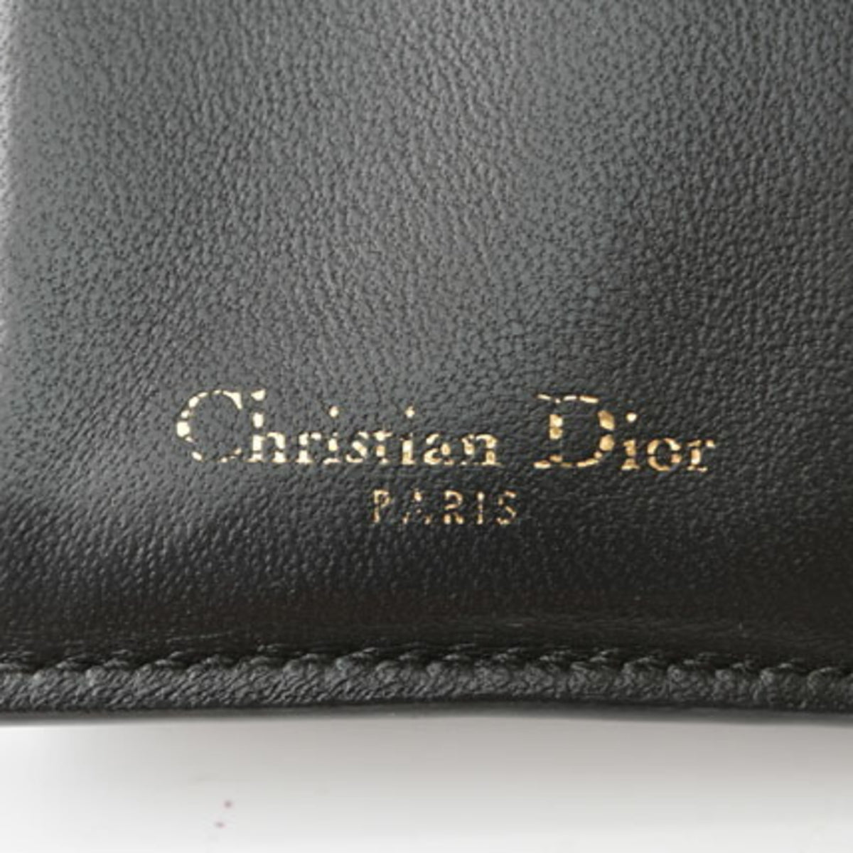 Christian Dior Navy Leather Wallet (Tri-Fold) (Pre-Owned)