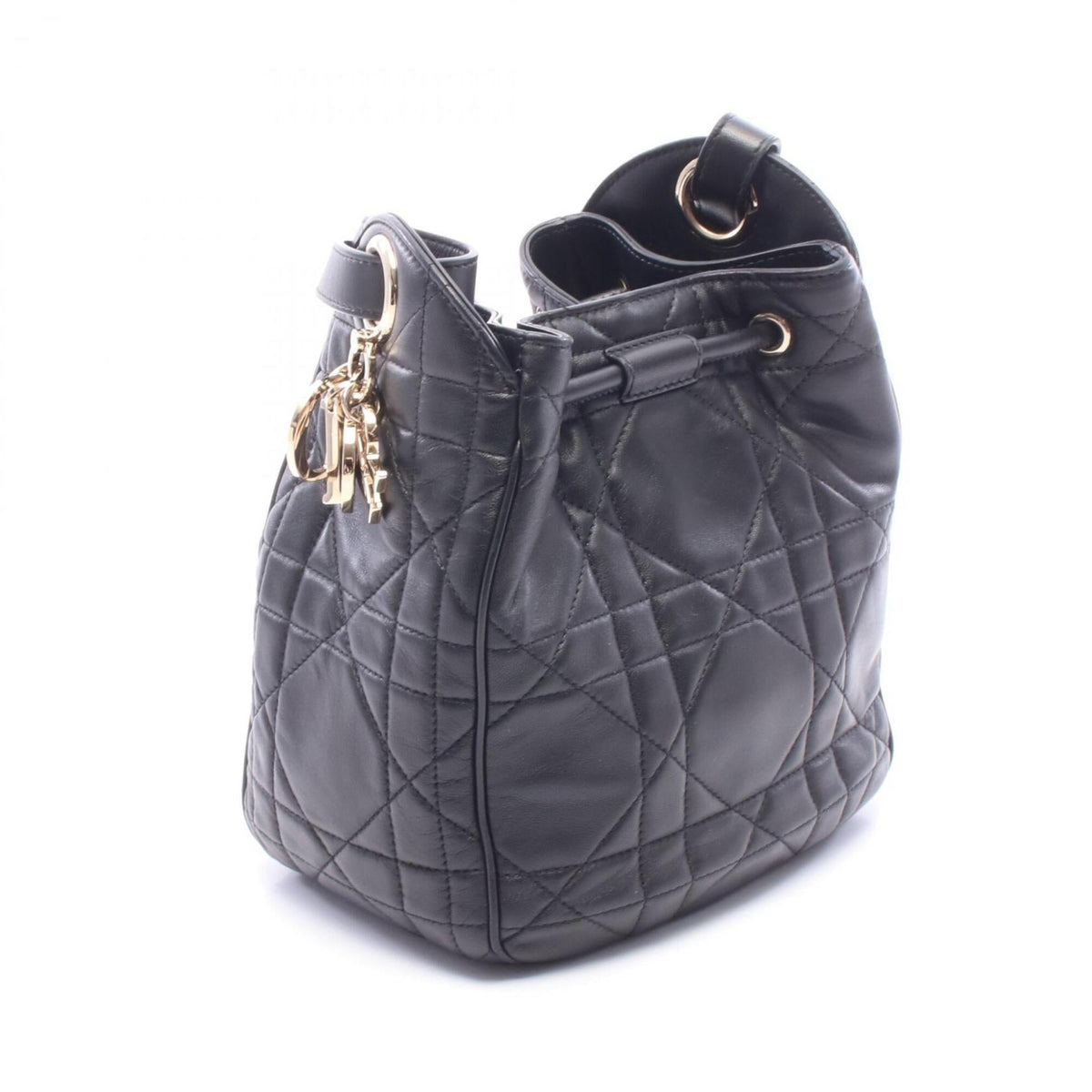 Christian Dior Black Leather Handbag Shoulder Bag (Pre-Owned)