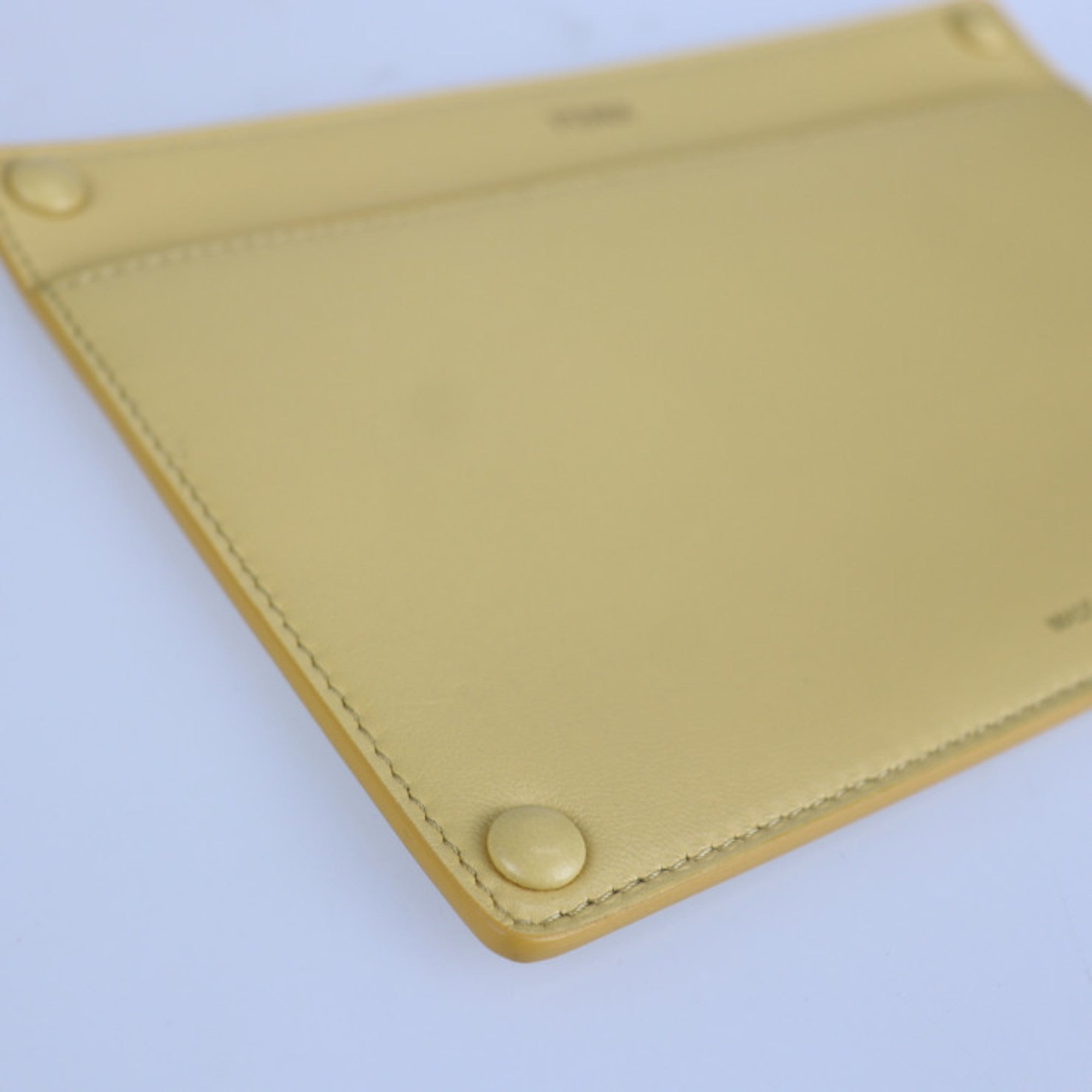 Fendi Cream Yellow Leather Pouch (Pre-Owned)