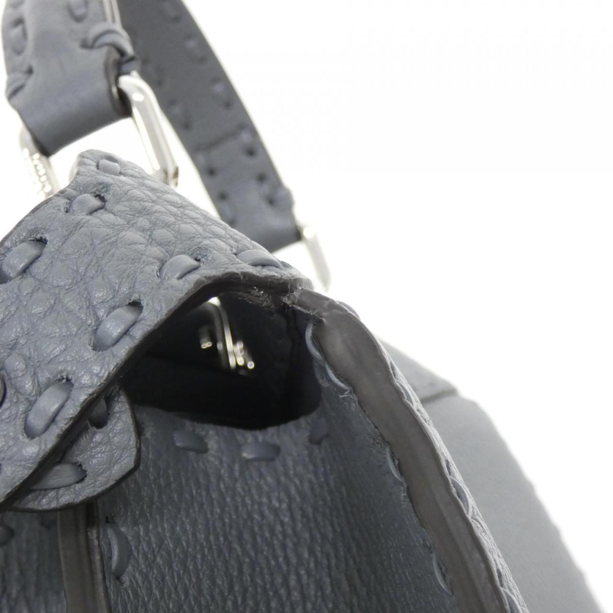 Fendi Gray Leather Handbag (Pre-Owned)