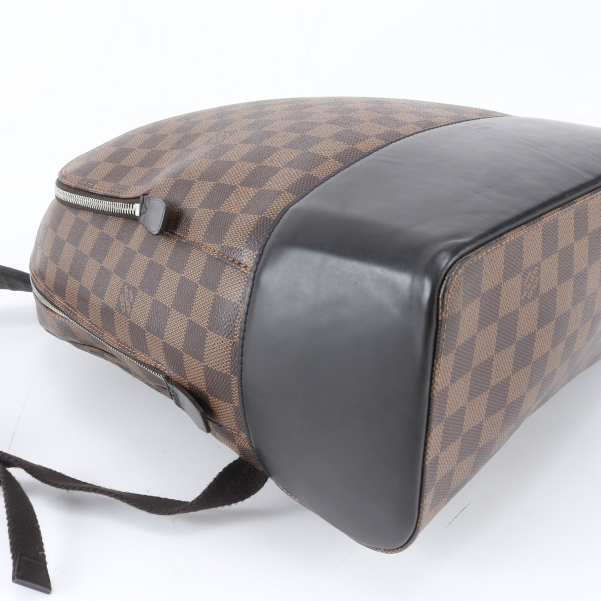 Louis Vuitton Brown Leather Coated Canvas Backpack (Pre-Owned)