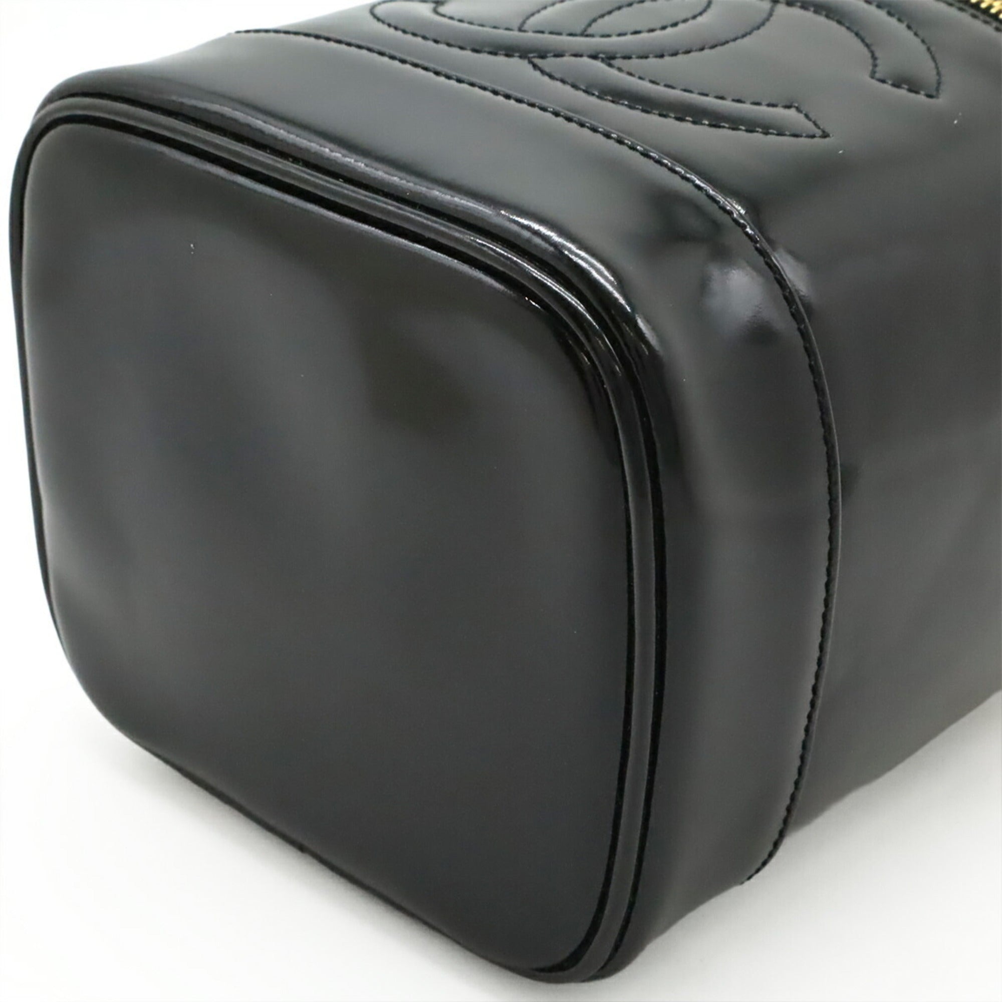 Chanel Black Leather Handbag Vanity Bag (Pre-Owned)