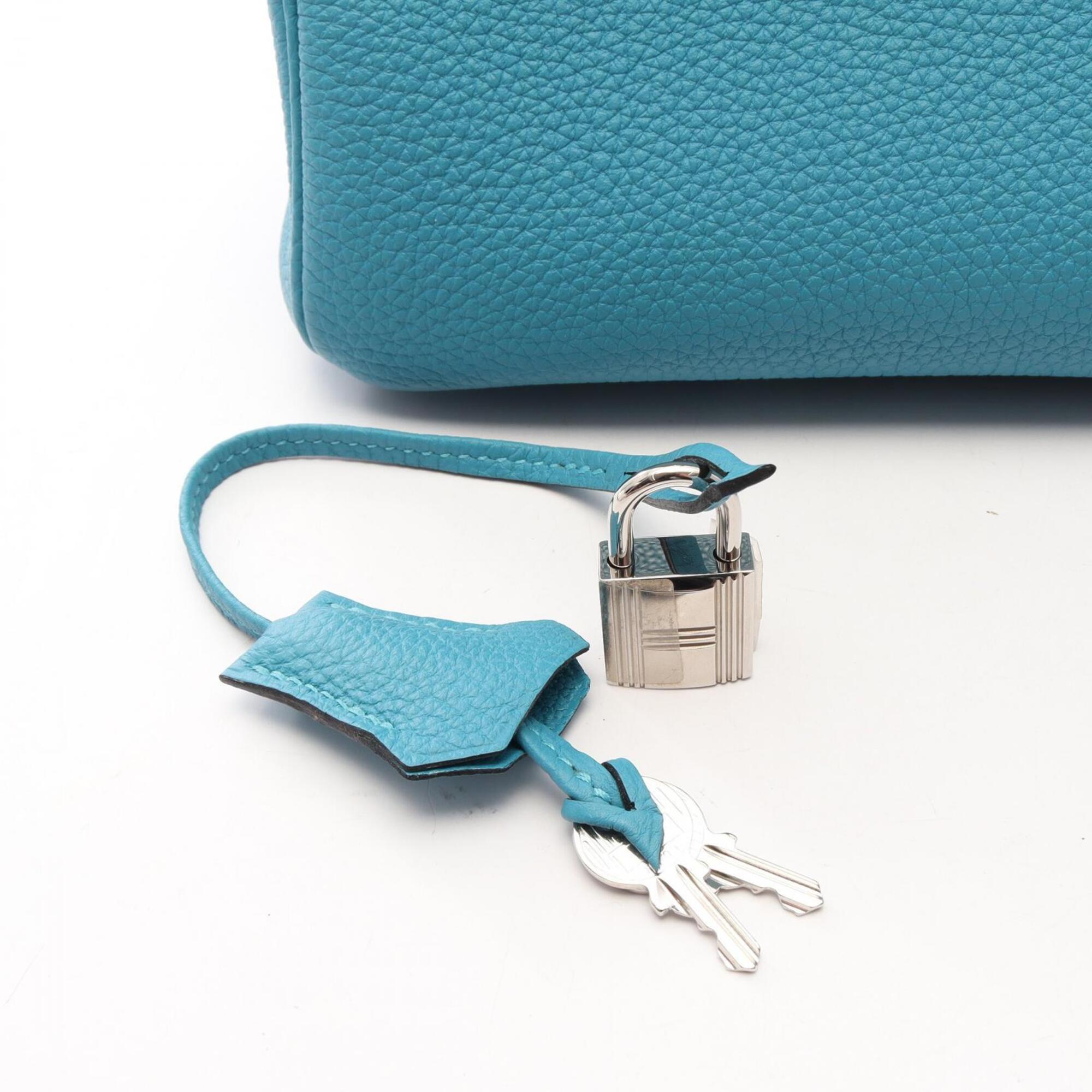 Hermes Turquoise Blue Togo Leather Handbag (Pre-Owned)