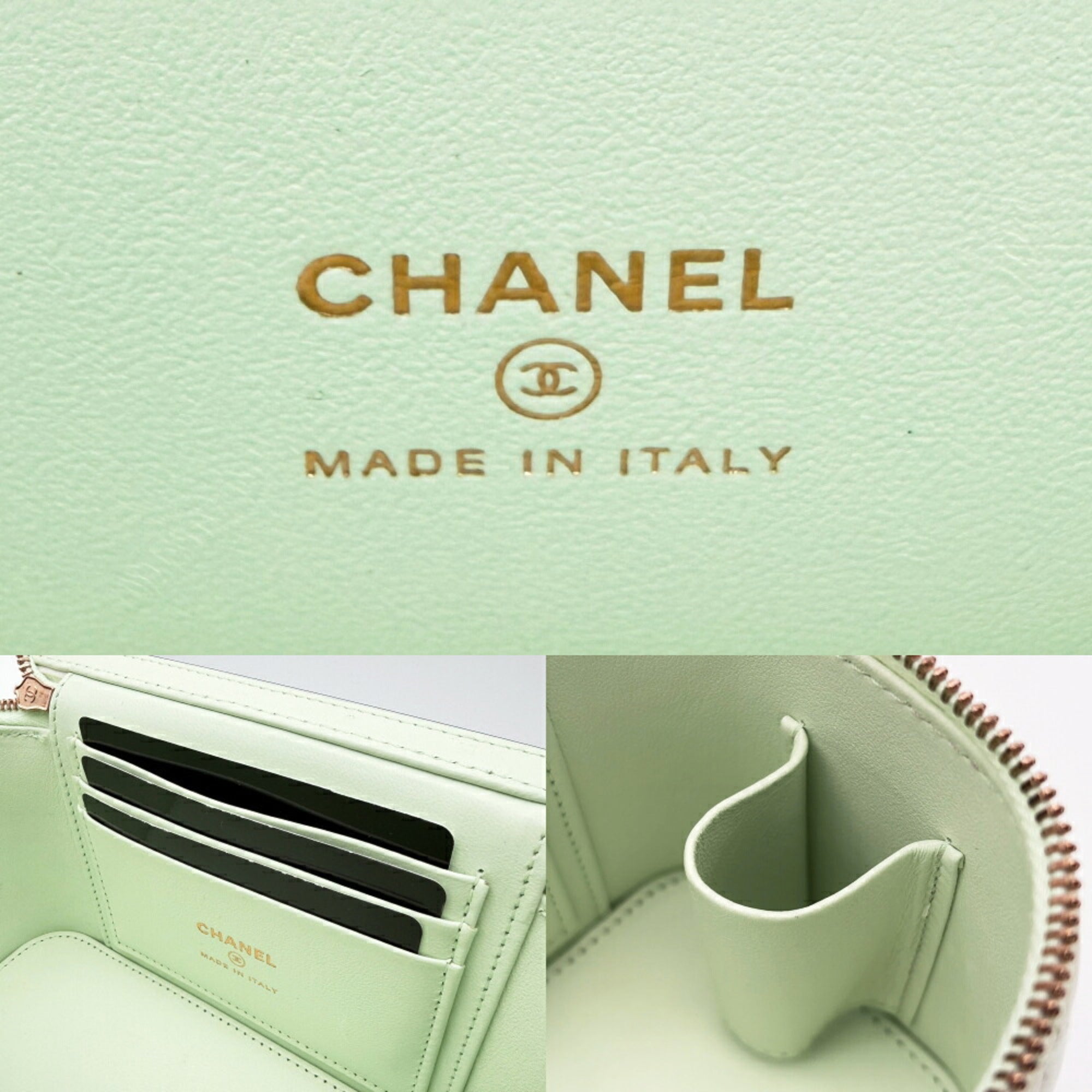 Chanel Light Green Leather Shoulder Bag (Pre-Owned)