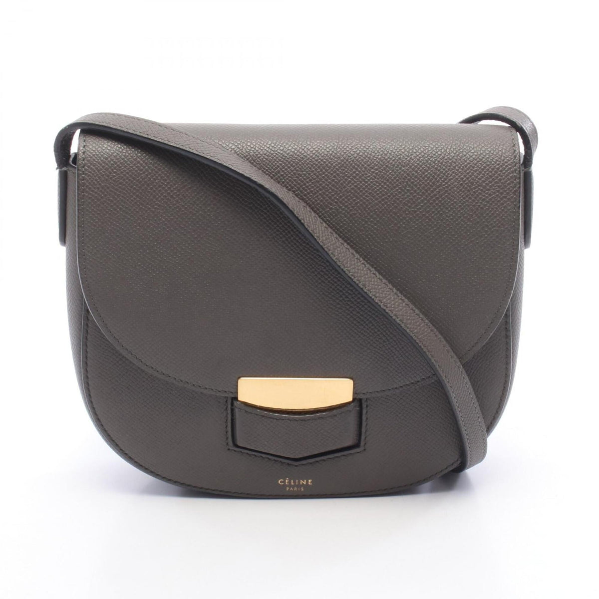Celine Gray Leather Handbag Shoulder Bag (Pre-Owned)