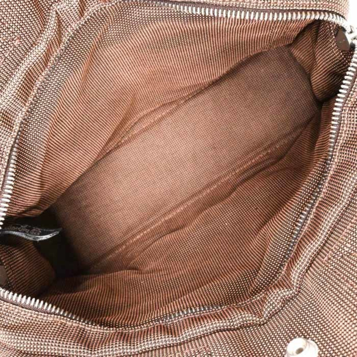 Hermes Brown Nylon Canvas Handbag Tote Bag (Pre-Owned)